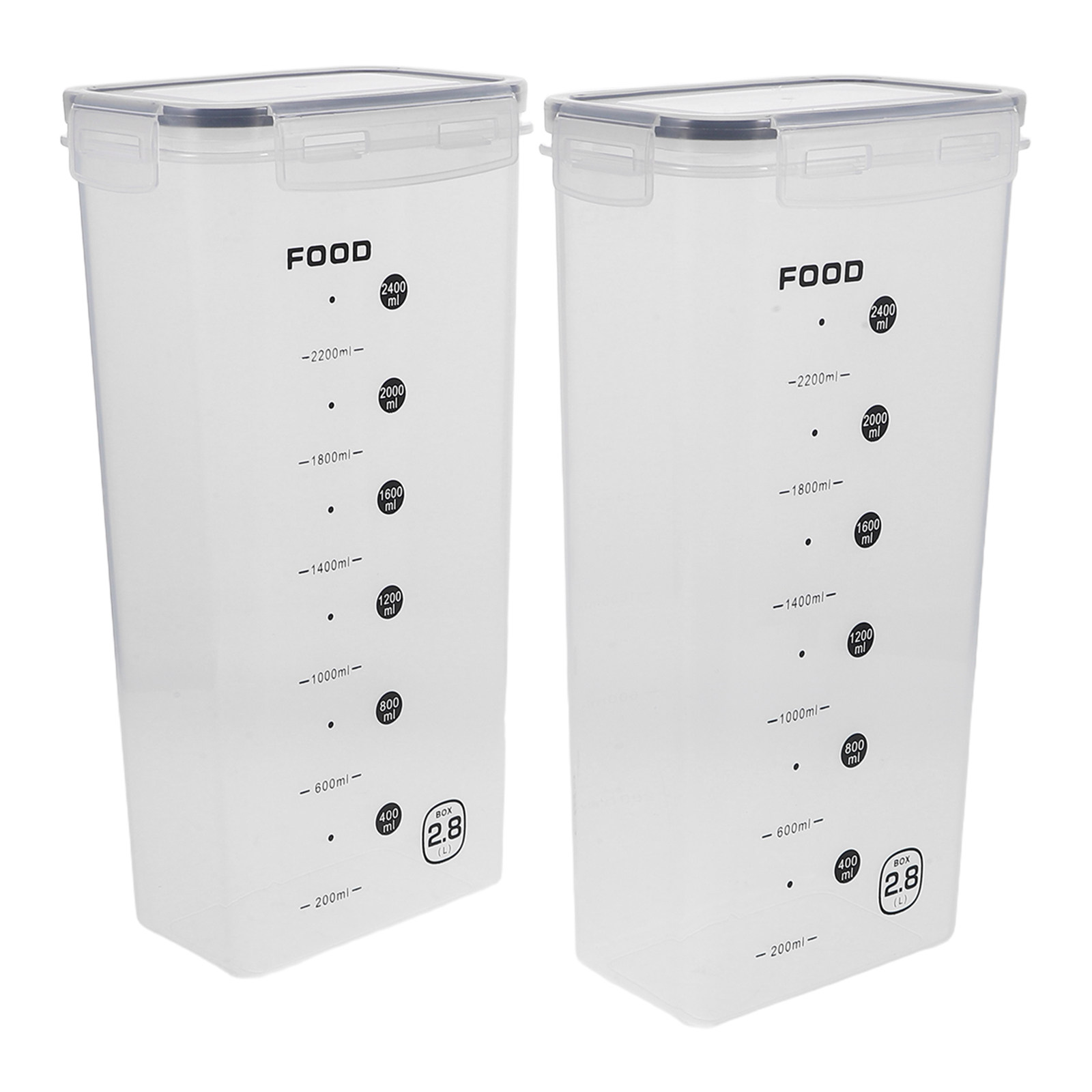 Food Storage Box Plastic - 2Pcs Clear Grain Storage Box Airtight