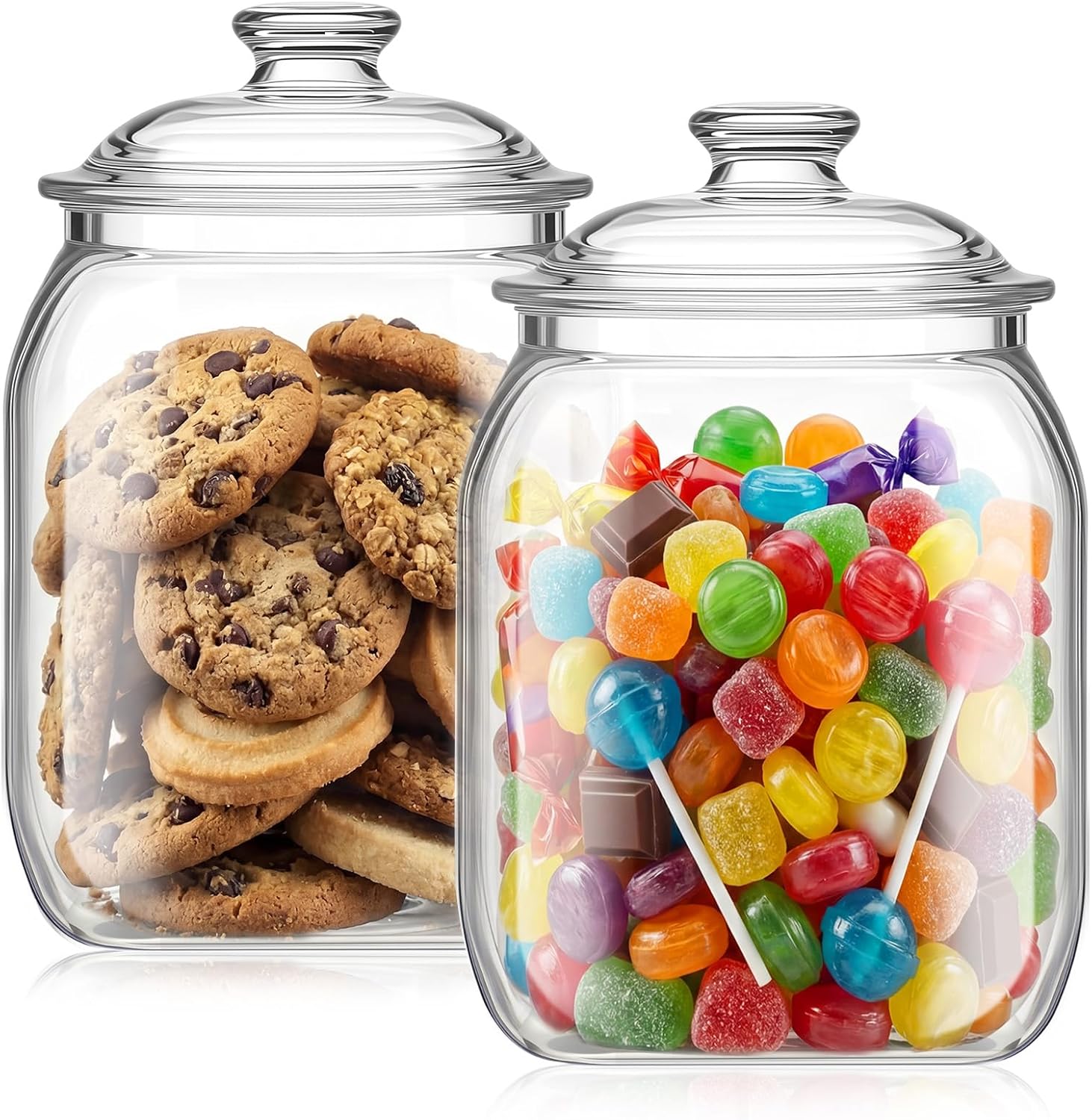 Food Storage Plastic - 2 Pack Acrylic Cookie Candy Jar