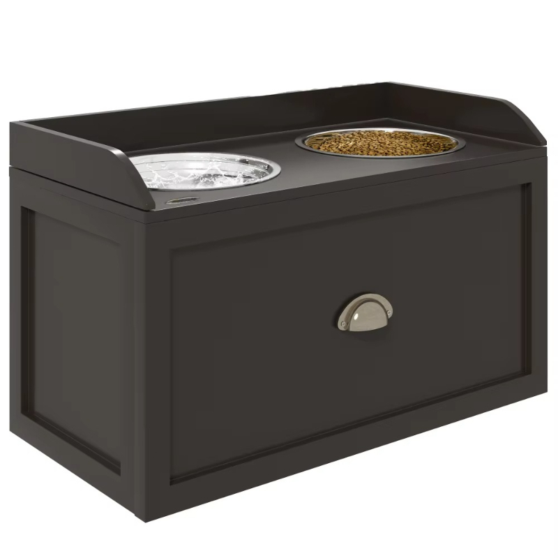 Food Storage Locker - Dog food station with storage drawer,