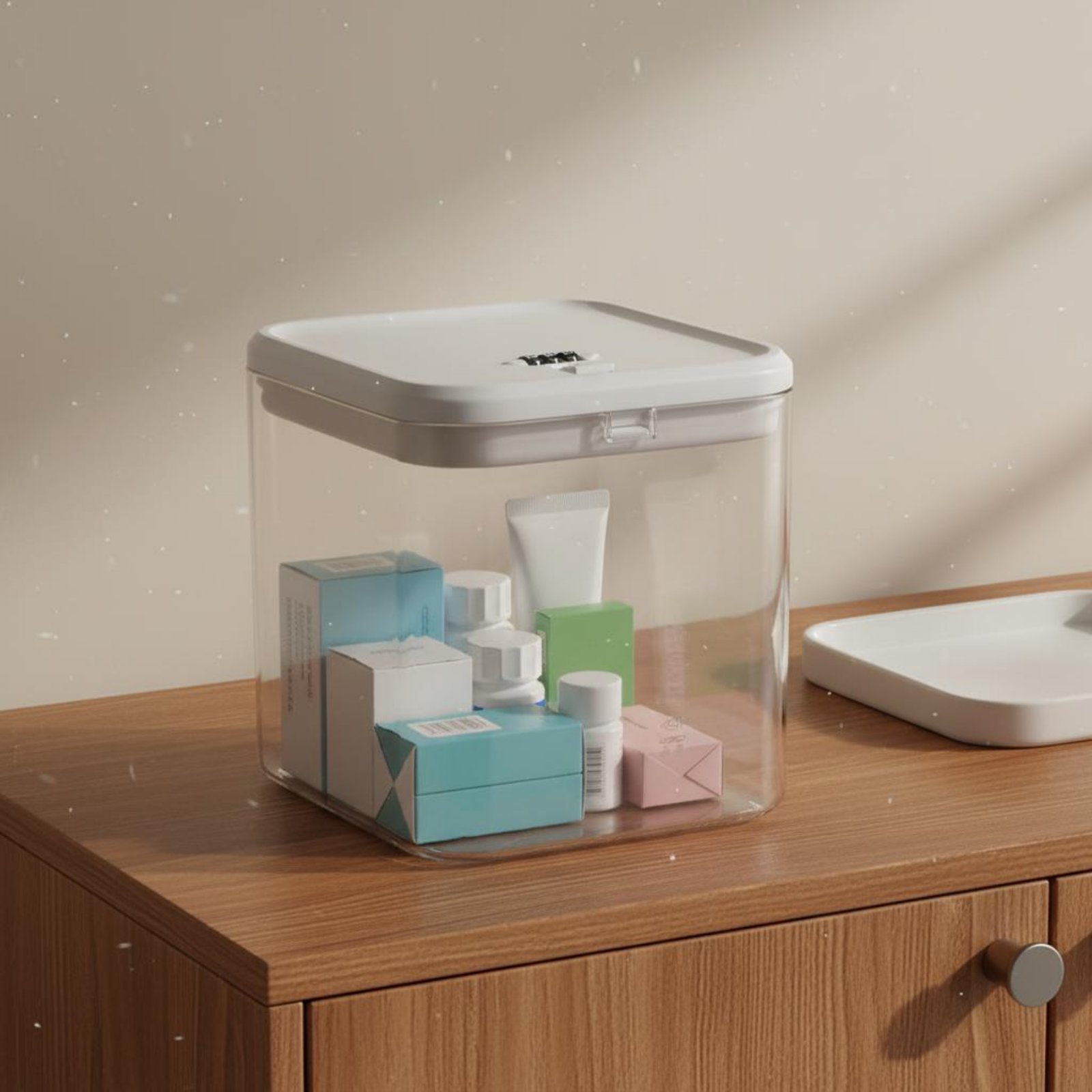 Food Storage Box Plastic - Clear Lockable Box Versatile Lockable Storage