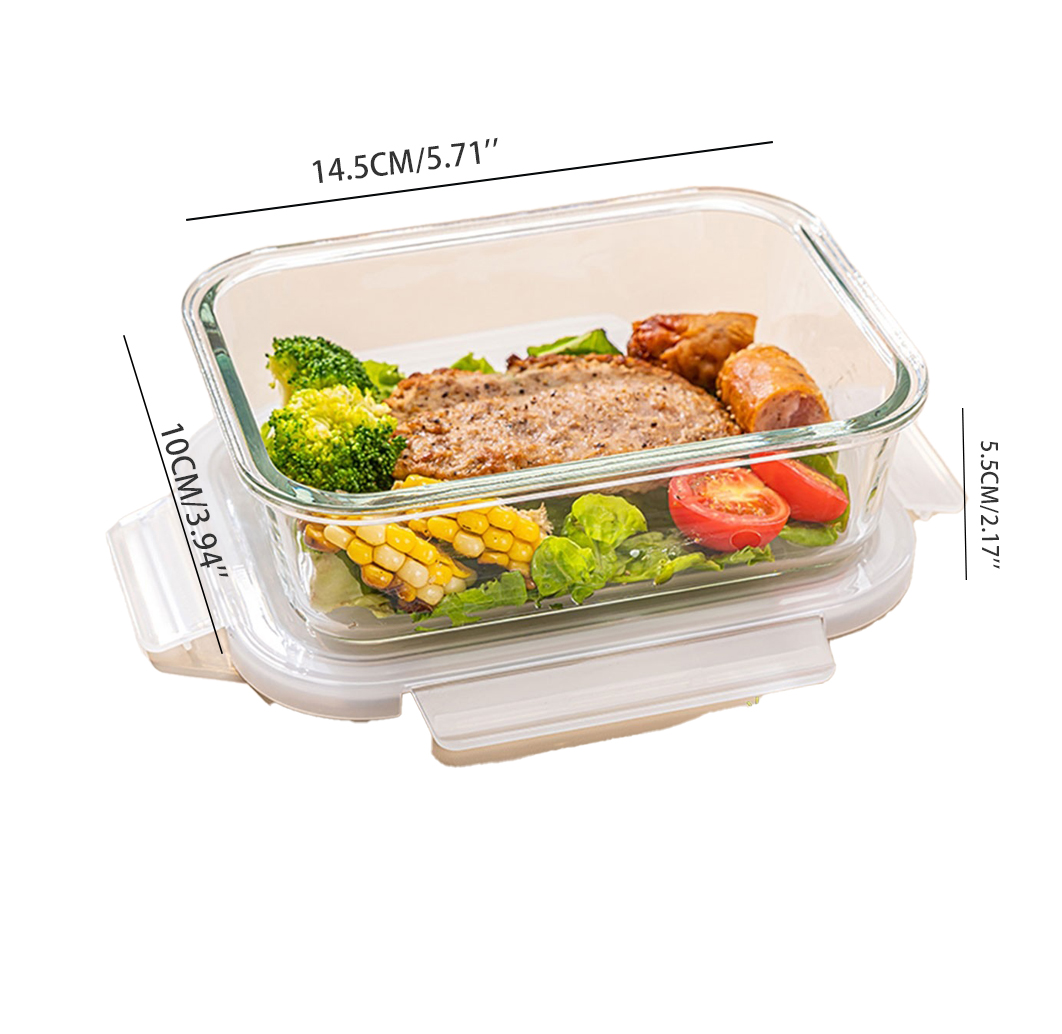 Food Storage Containers With Lids - High Borosilicate Glass Lunch Box with
