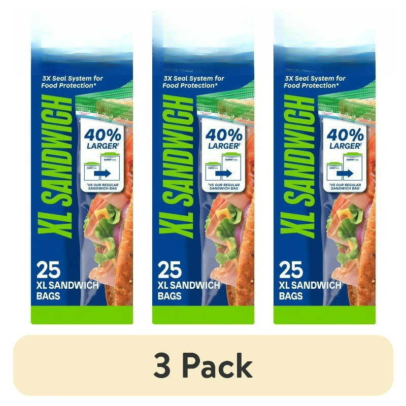 Food Storage Technology - (3 pack) Brand XL Sandwich Bags