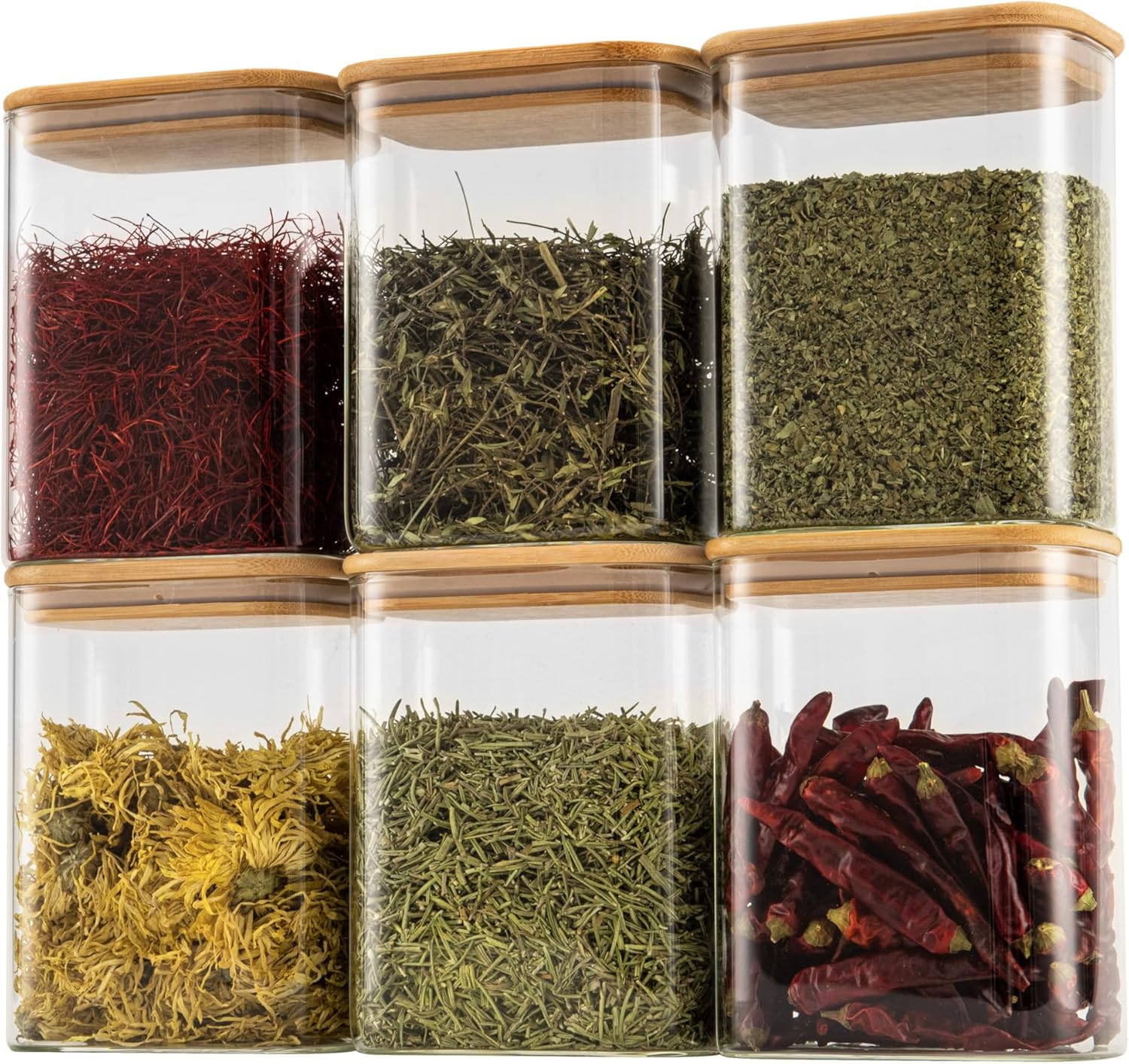 Food Storage Glass Container Set - 37oz Rectangle Airtight Glass Storage Containers