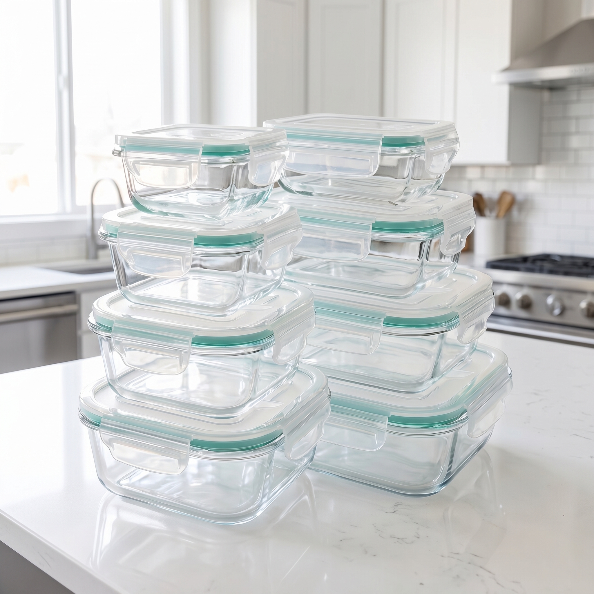 Food Storage Glass Container Set - A set of 8 food storage