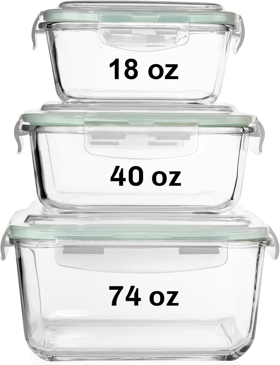 6 PC Square Glass Food Storage - đánh giá và giá Food Storage Glass Container Set
