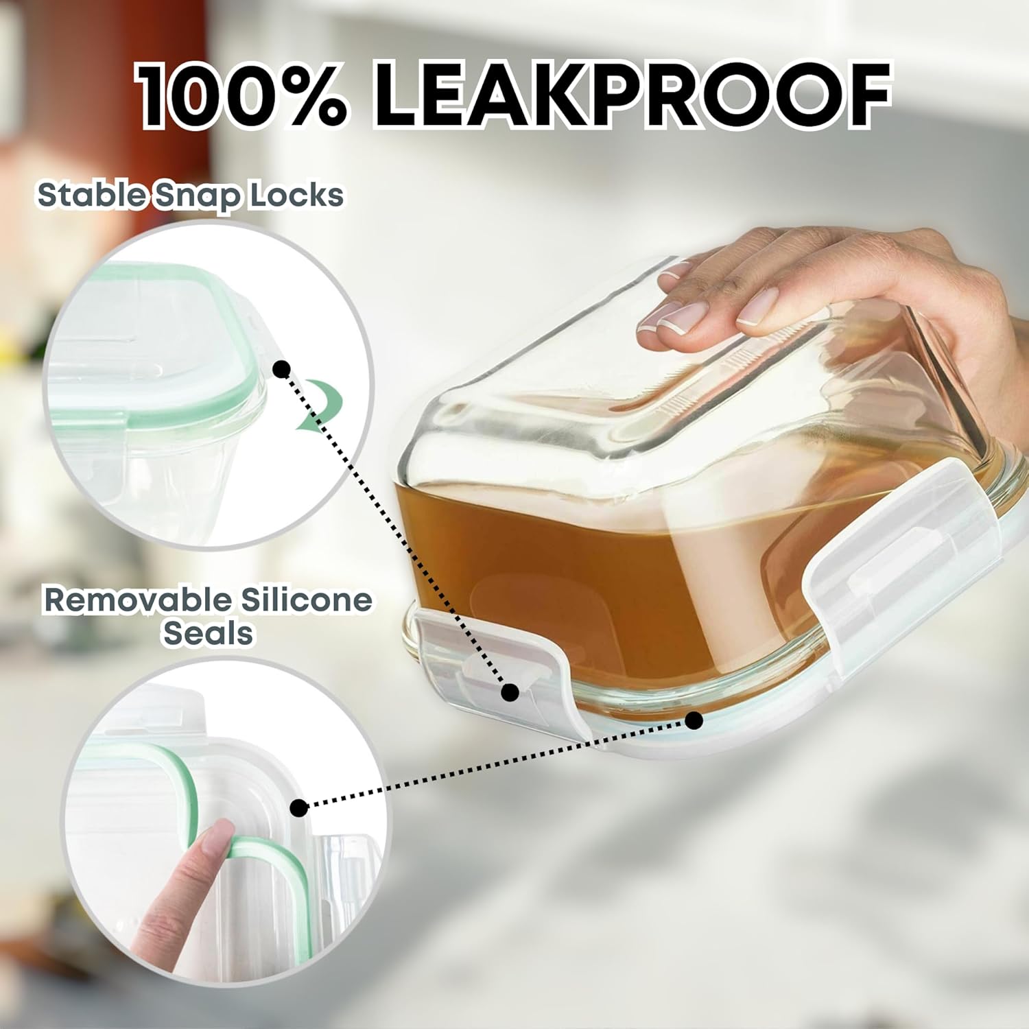 6 PC Square Glass Food Storage - đánh giá và giá Food Storage Glass Container Set