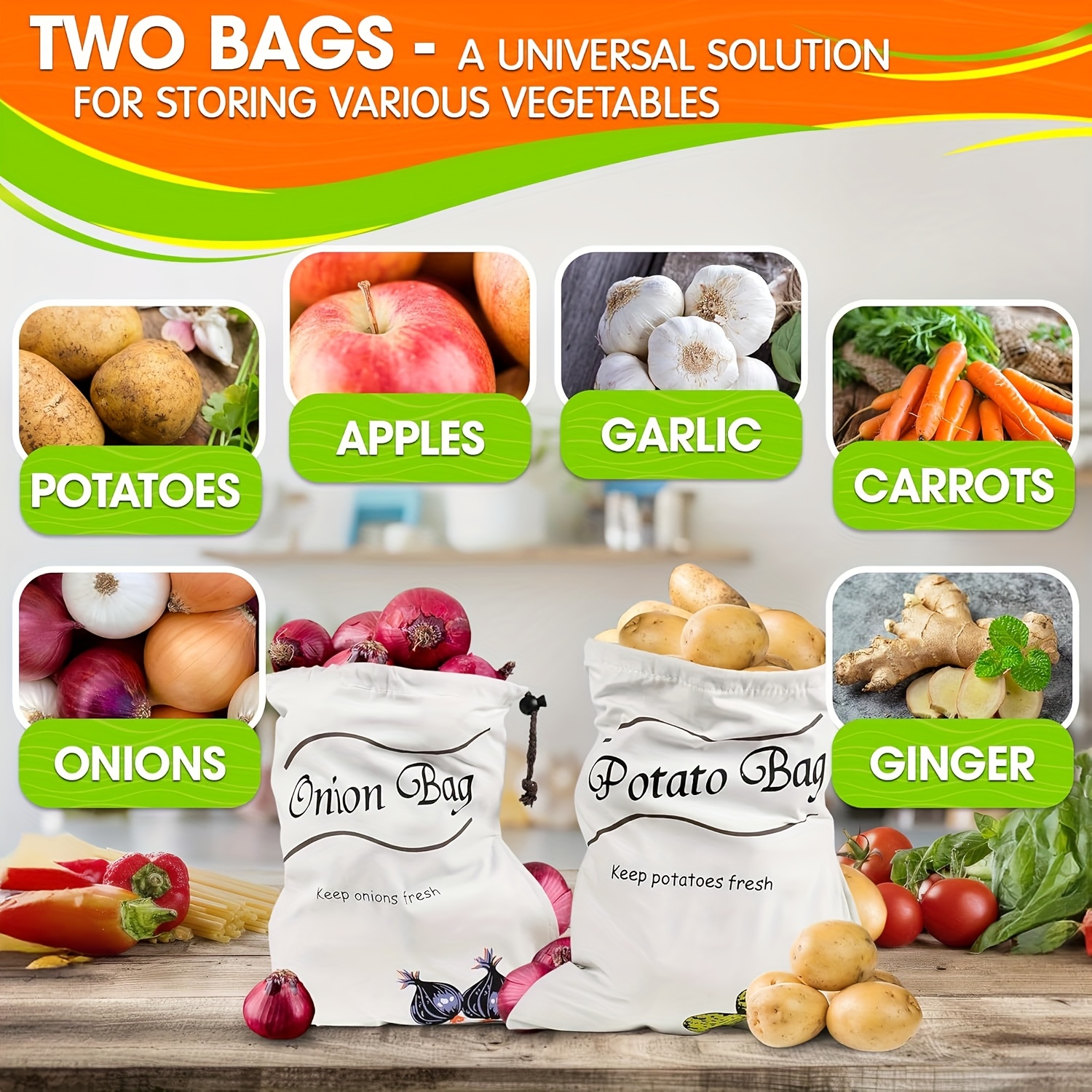 2pcs Reusable Vegetable Storag - đánh giá và giá Food Storage In Roots