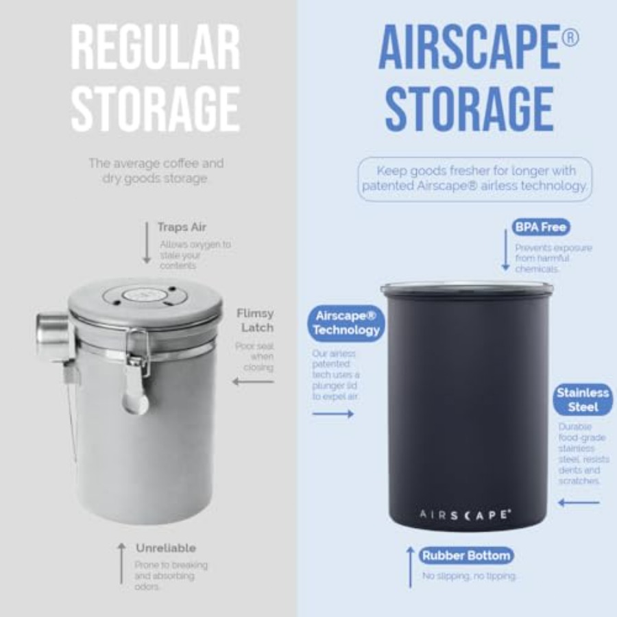 Airscape Stainless Steel Coffe - đánh giá và giá Food Storage Stainless Steel