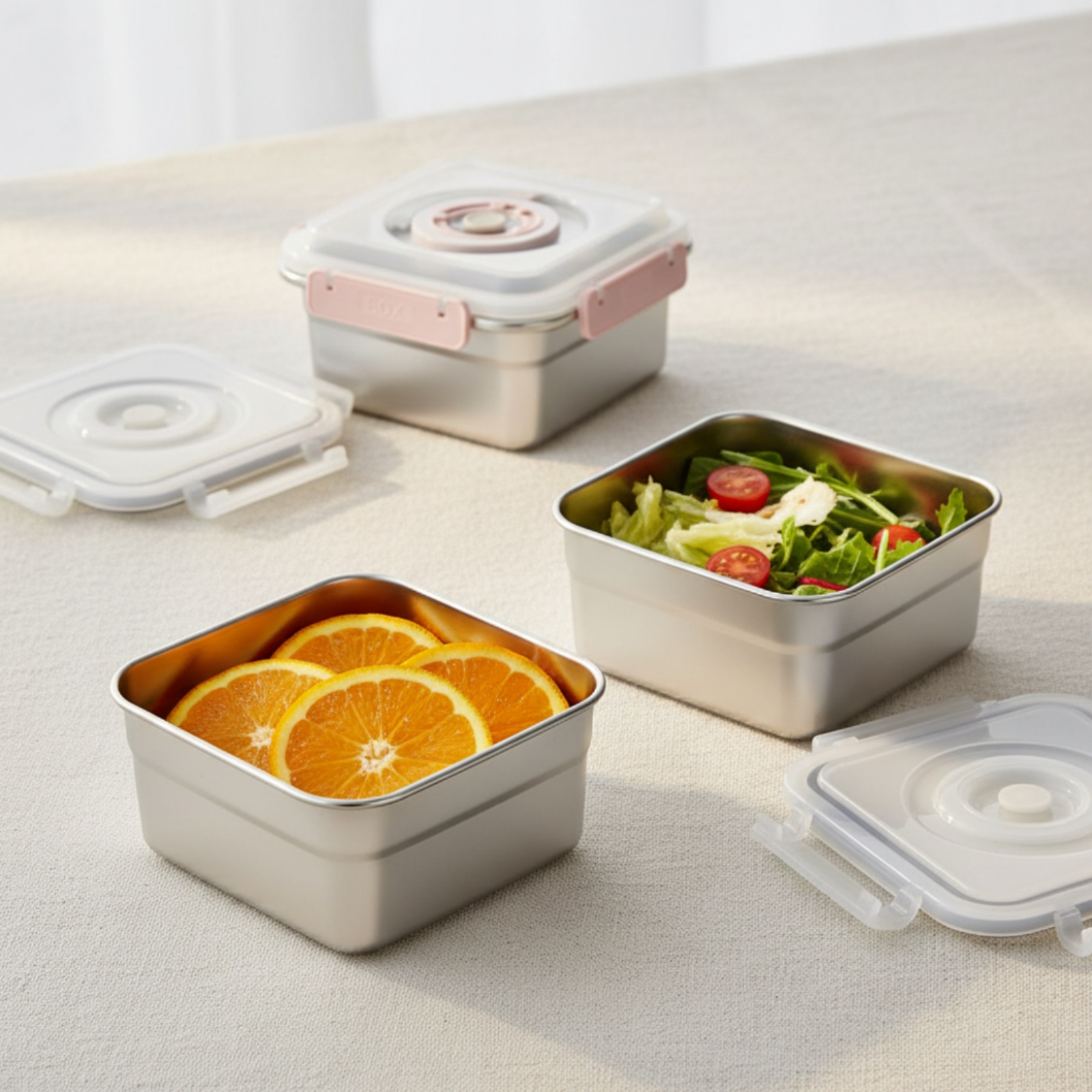 3 Pieces Stainless Steel Food  - đánh giá và giá Stainless Lunch Box