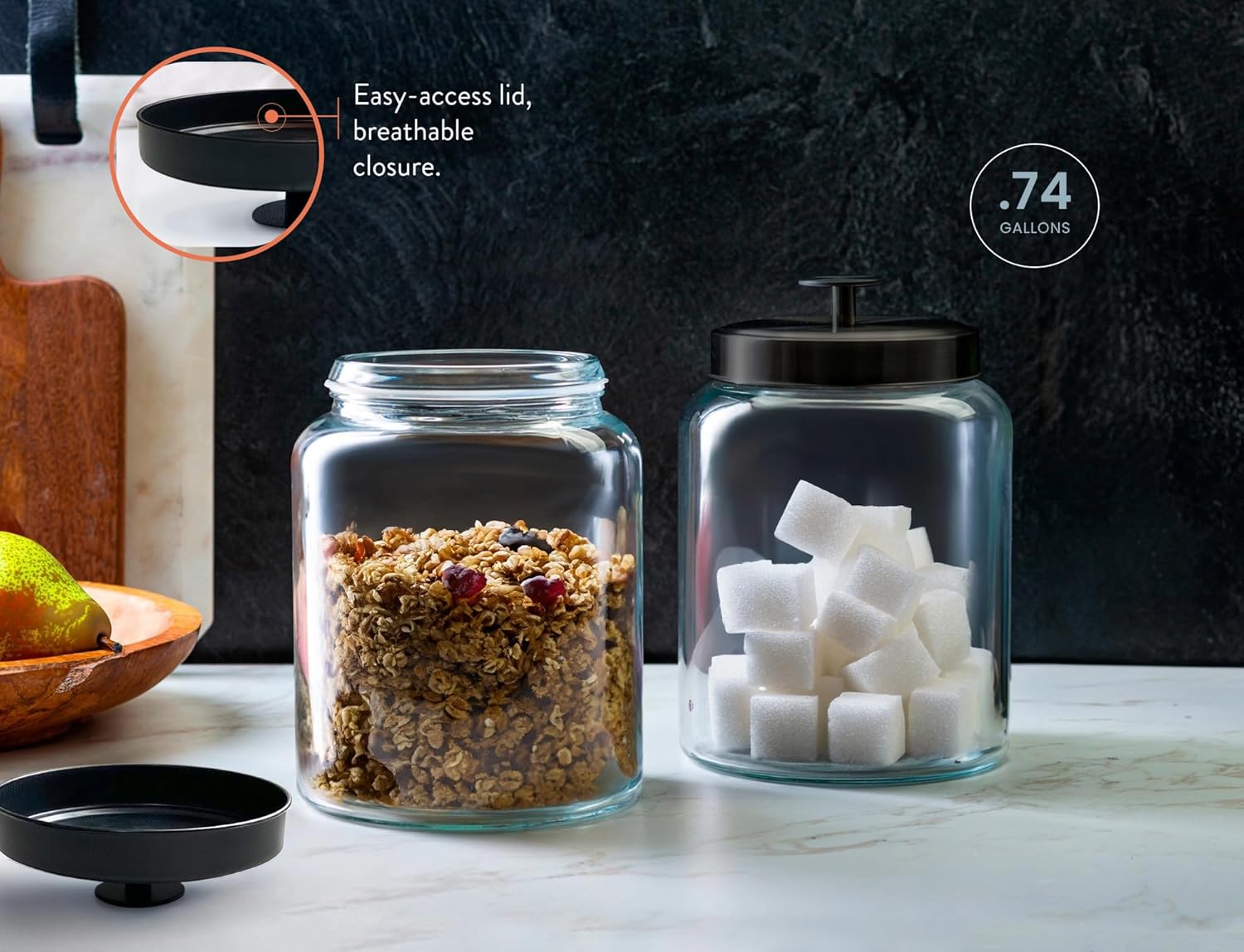 Glass Kitchen Canister Set, Fo - đánh giá và giá Food Storage Glass Container Set