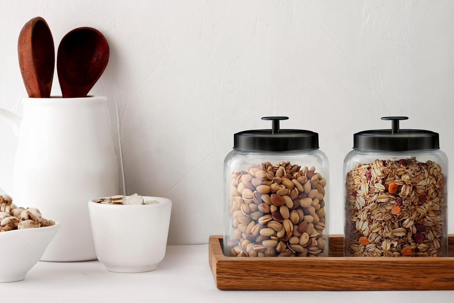 Glass Kitchen Canister Set, Fo - đánh giá và giá Food Storage Glass Container Set