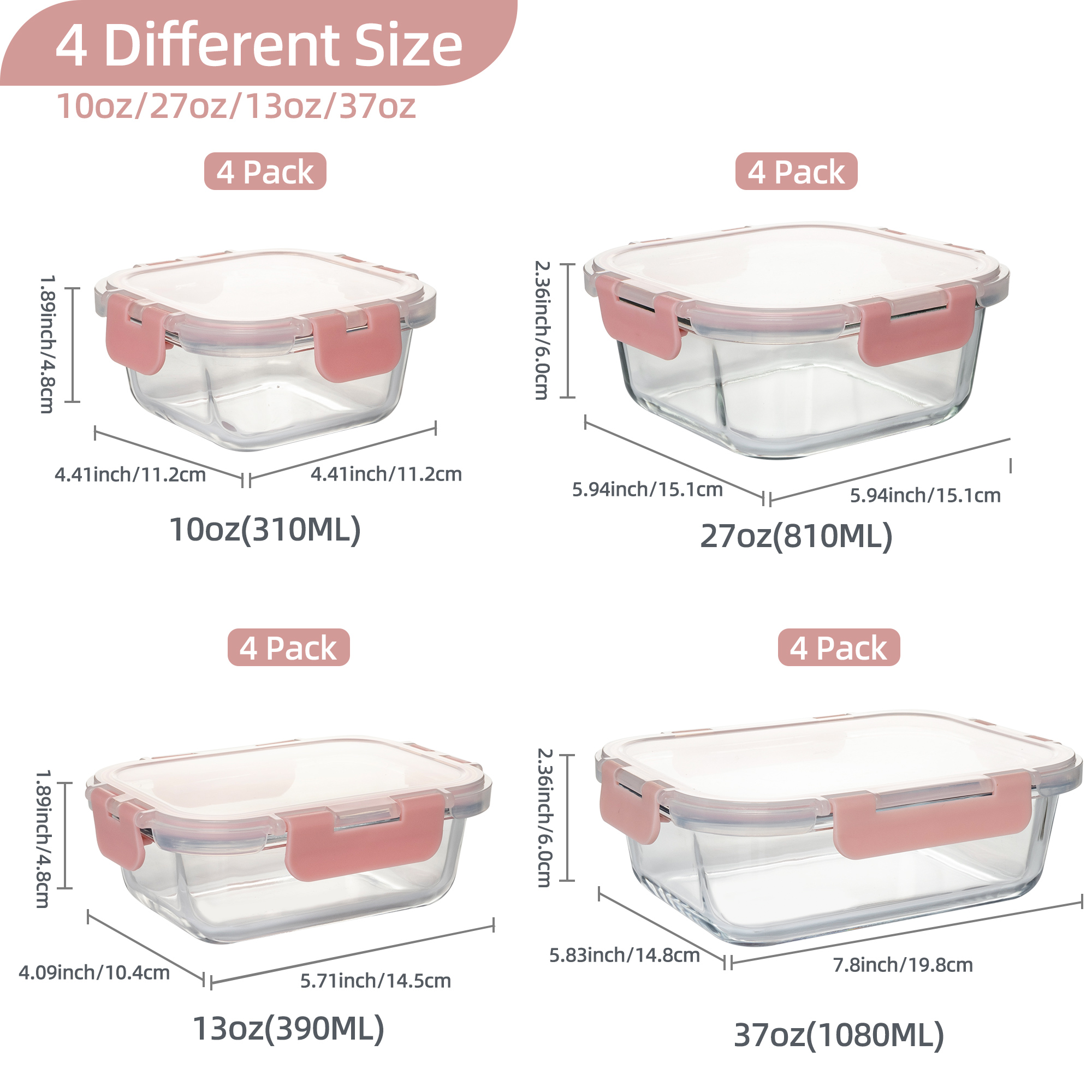16-Piece Glass Food Storage Co - đánh giá và giá Food Storage Glass Container Set