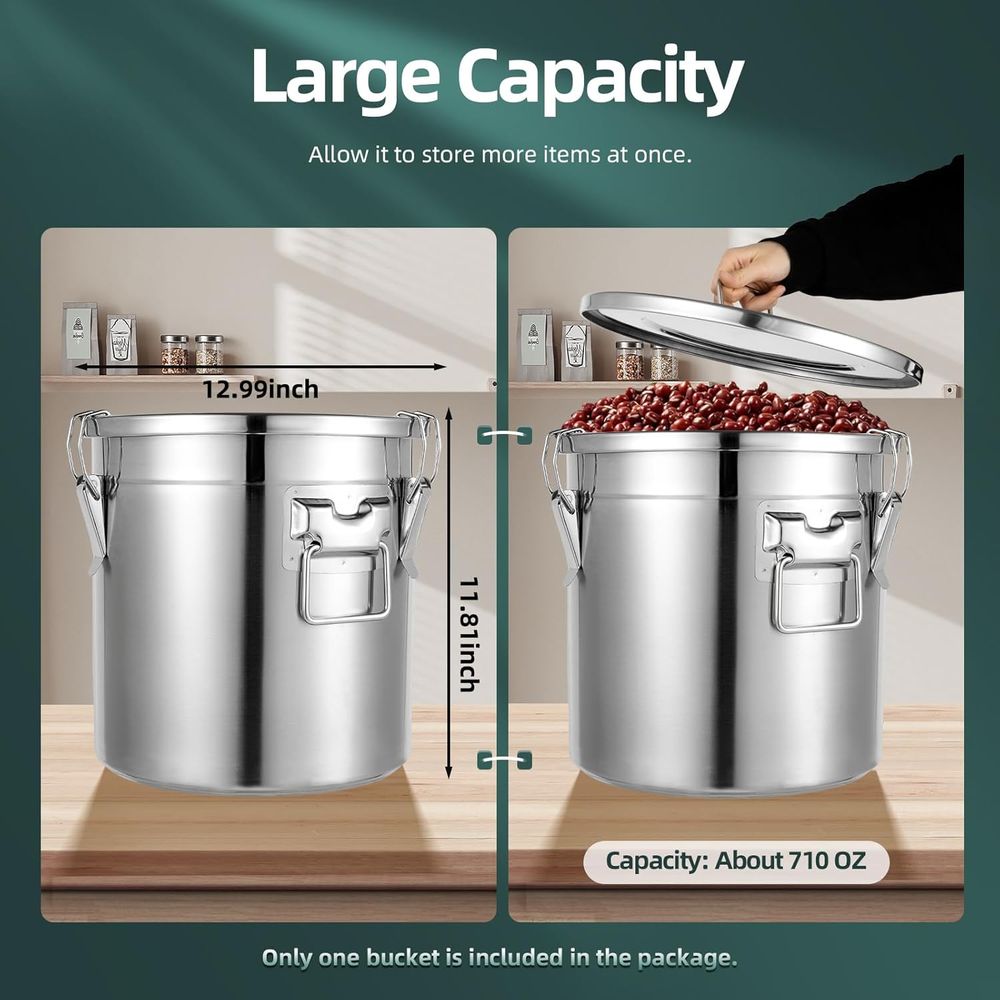 21L Stainless Steel Airtight C - đánh giá và giá Food Storage Stainless Steel