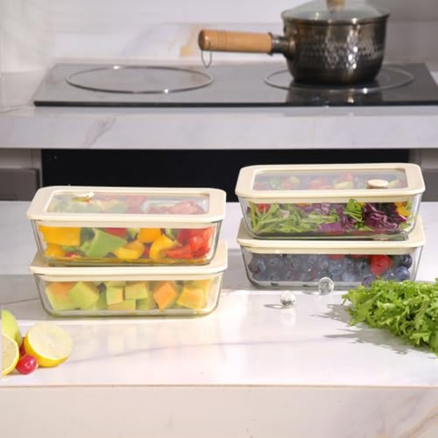 Glass Food Container Set with  - đánh giá và giá Food Storage Glass Container Set