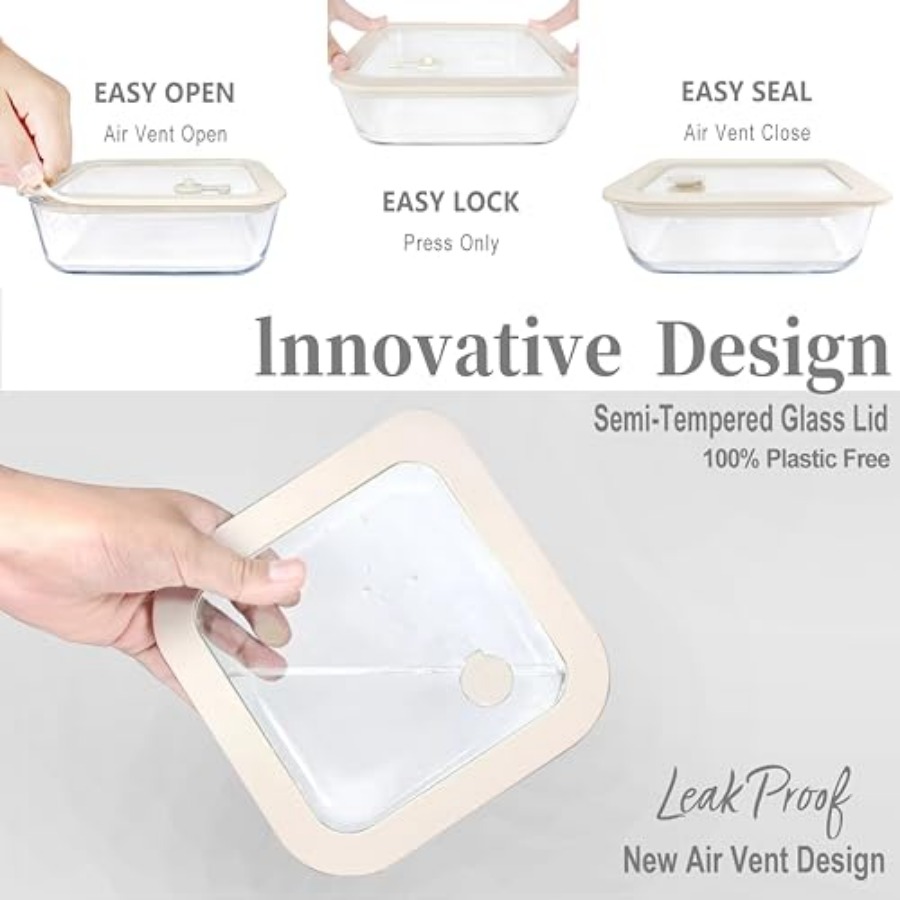 Glass Food Container Set with  - đánh giá và giá Food Storage Glass Container Set
