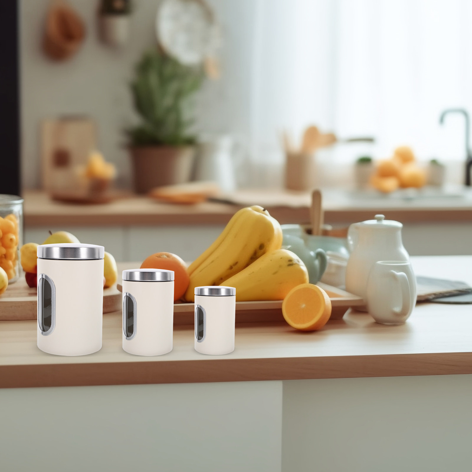3Pcs Storage Jar Set Airtight  - đánh giá và giá Food Storage Plastic