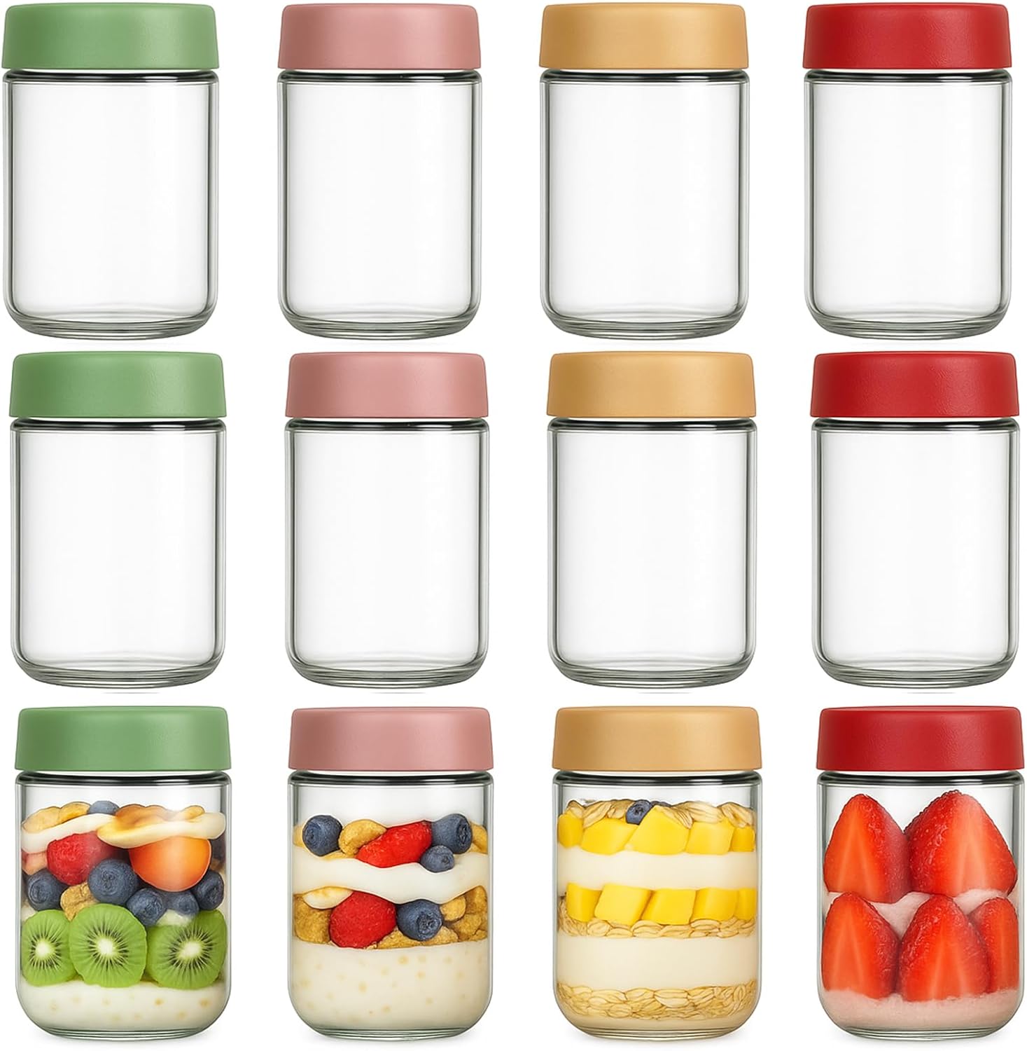 12 Pack Overnight Oats Contain - đánh giá và giá Food Storage Containers With Lids