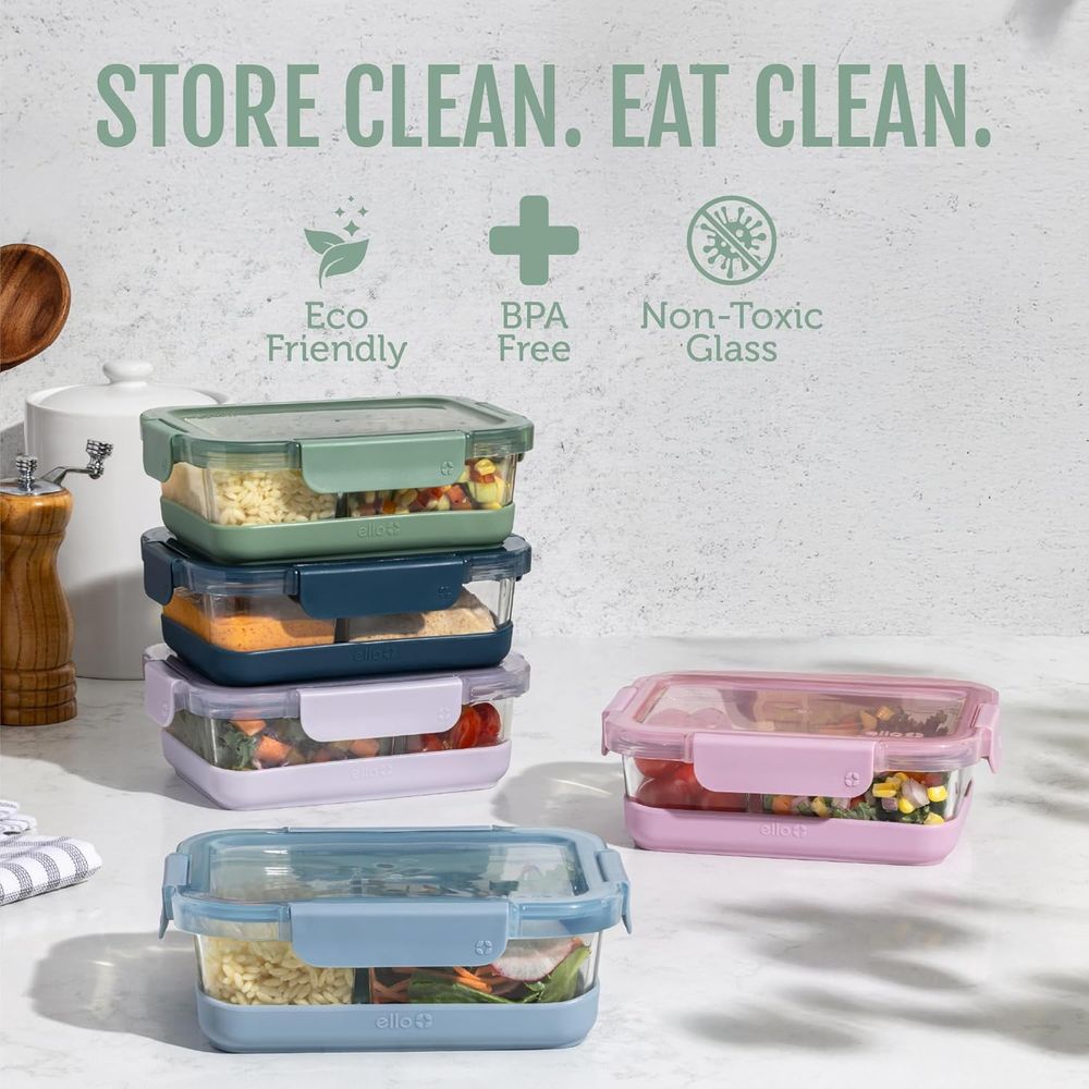 Refresh 3.4 Cup Divided Meal P - đánh giá và giá Food Storage Glass Container Set