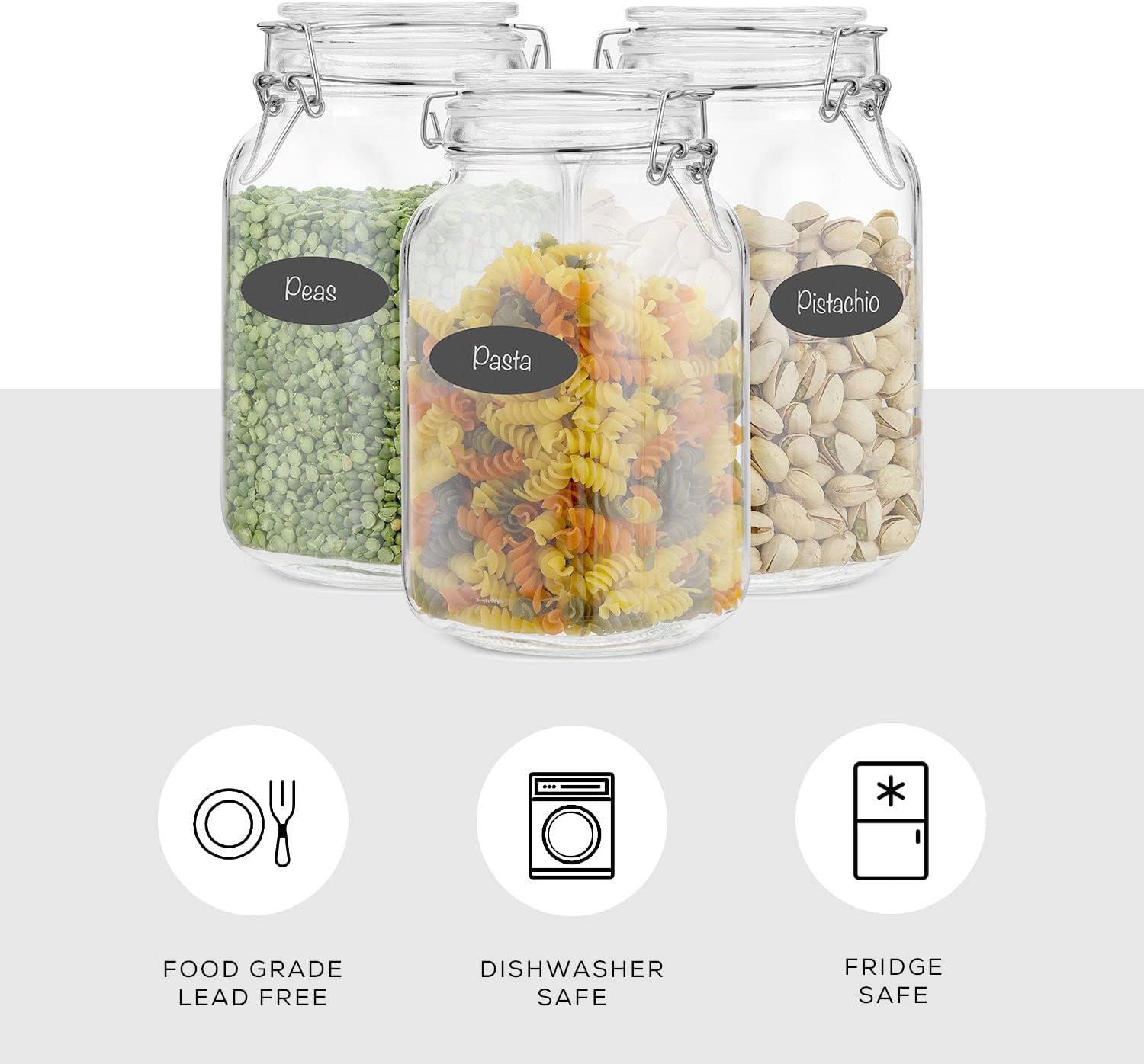 Airtight Glass Jars with Lids  - đánh giá và giá Food Storage Glass Container Set