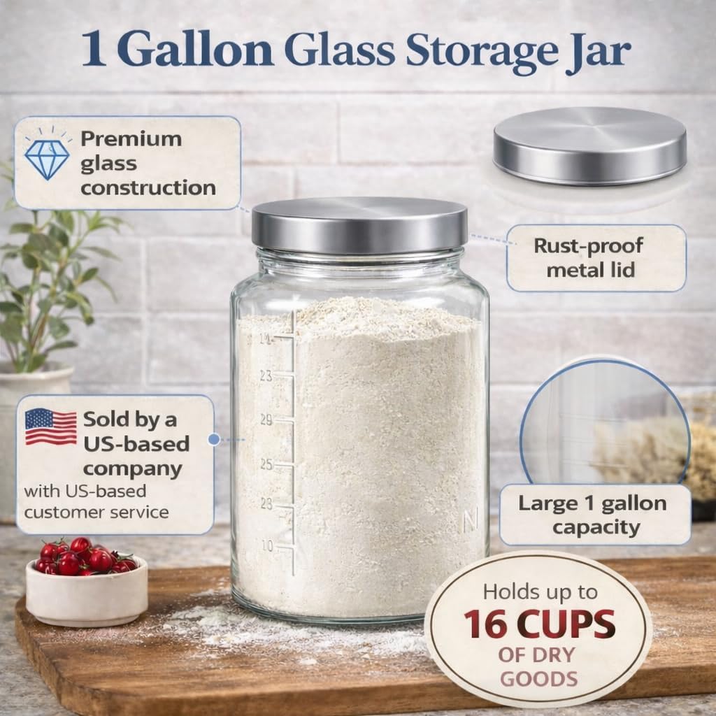 Extra Large    Jar - 1 Gallon  - đánh giá và giá Food Storage Containers With Lids