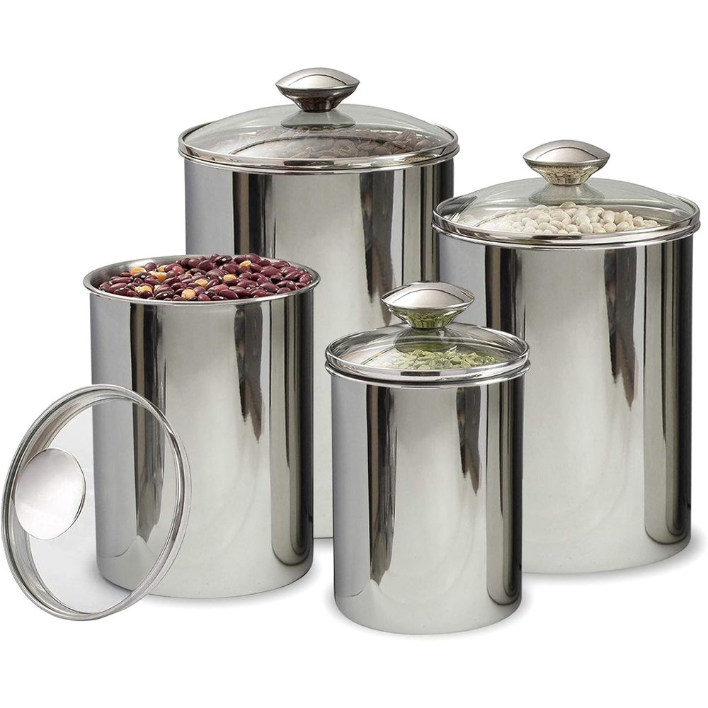 4-Piece Stainless Steel Food S - đánh giá và giá Food Storage Stainless Steel