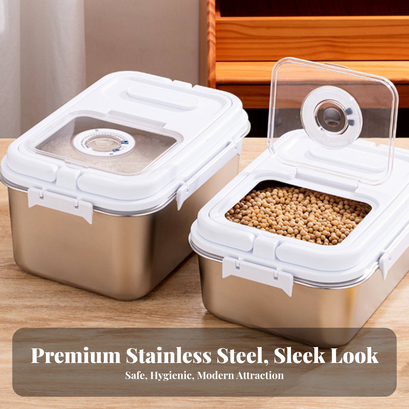 Stainless Steel Rice Bin Moist - đánh giá và giá Food Storage Pet