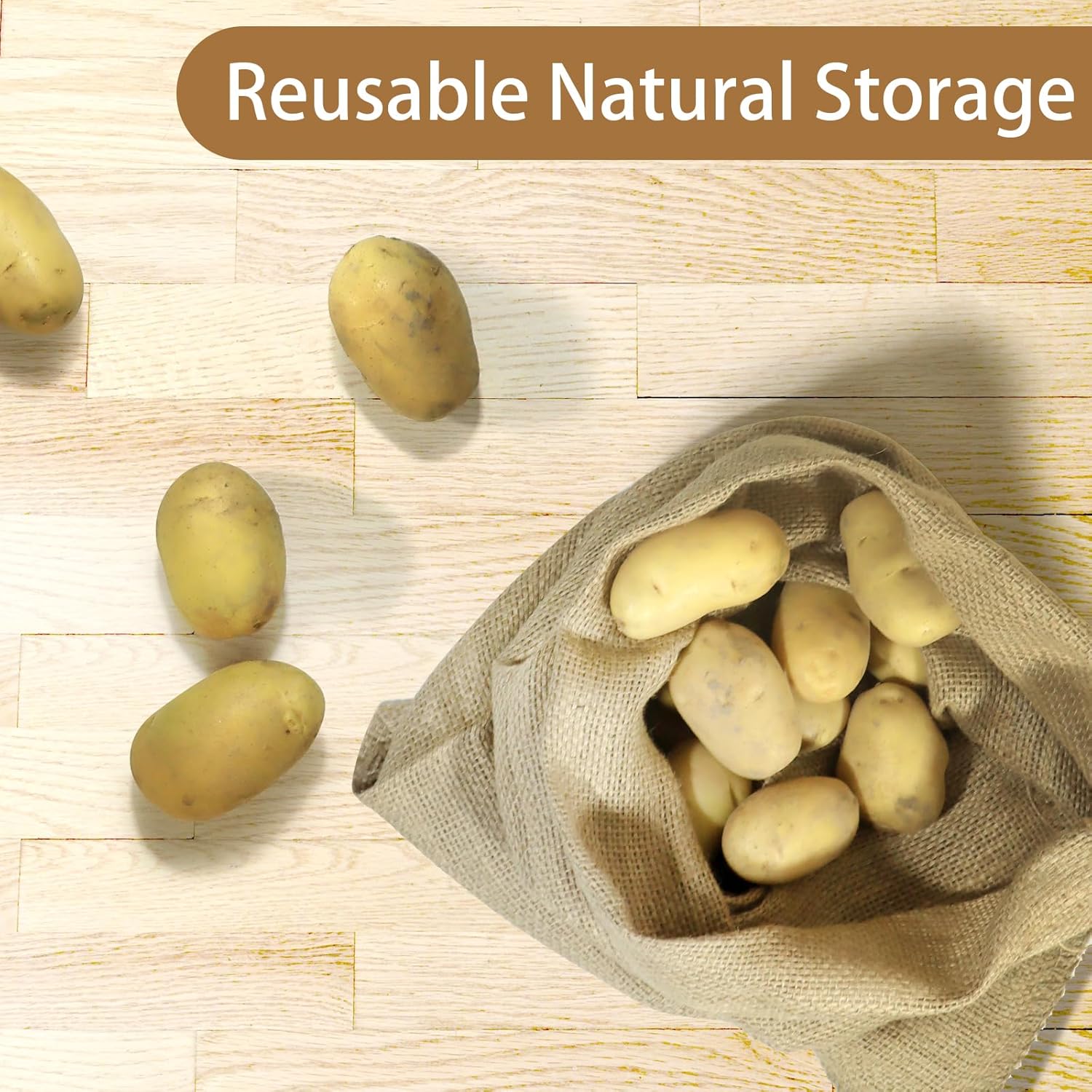1PC Natural Jute Burlap Sacks  - đánh giá và giá Food Storage In Roots