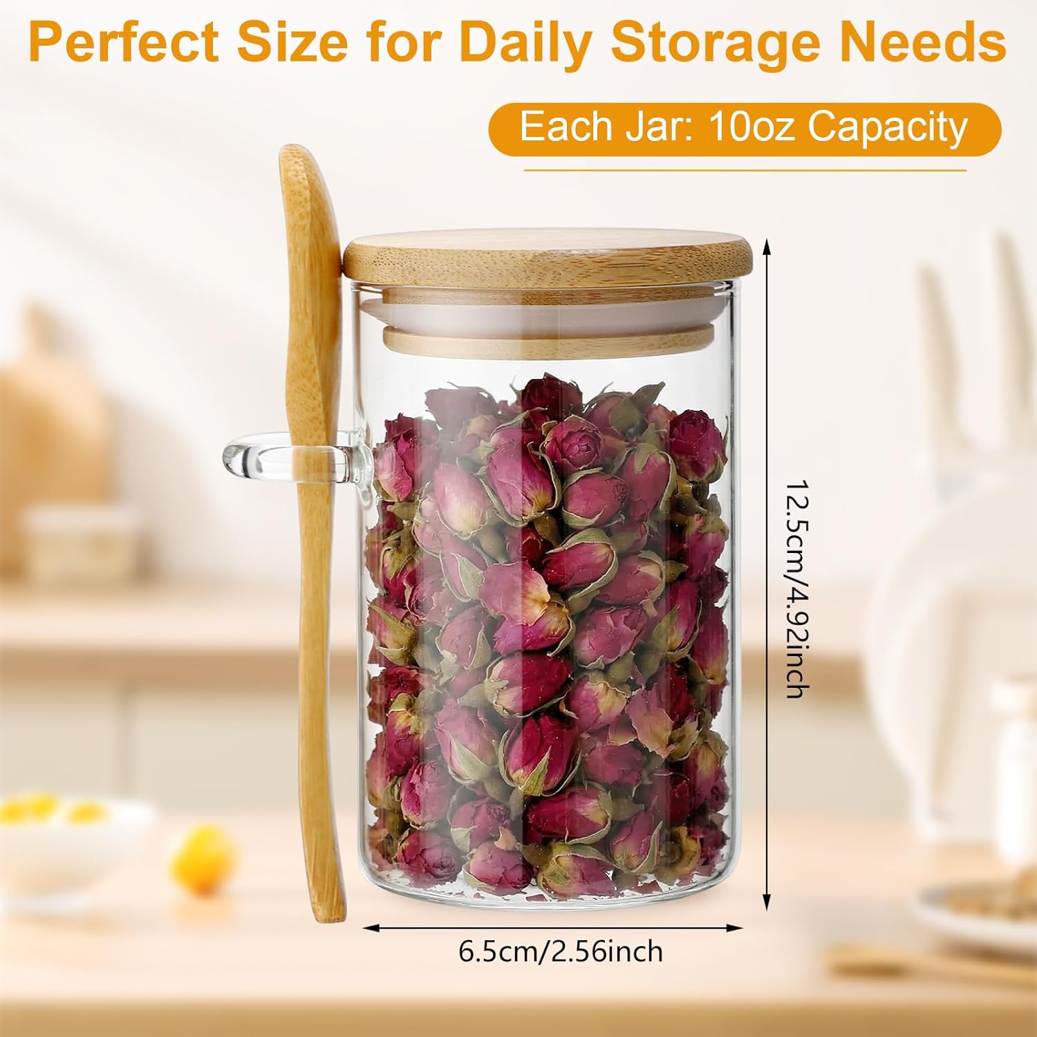 10 Pack Glass Jars with Bamboo - đánh giá và giá Food Storage Glass Container Set