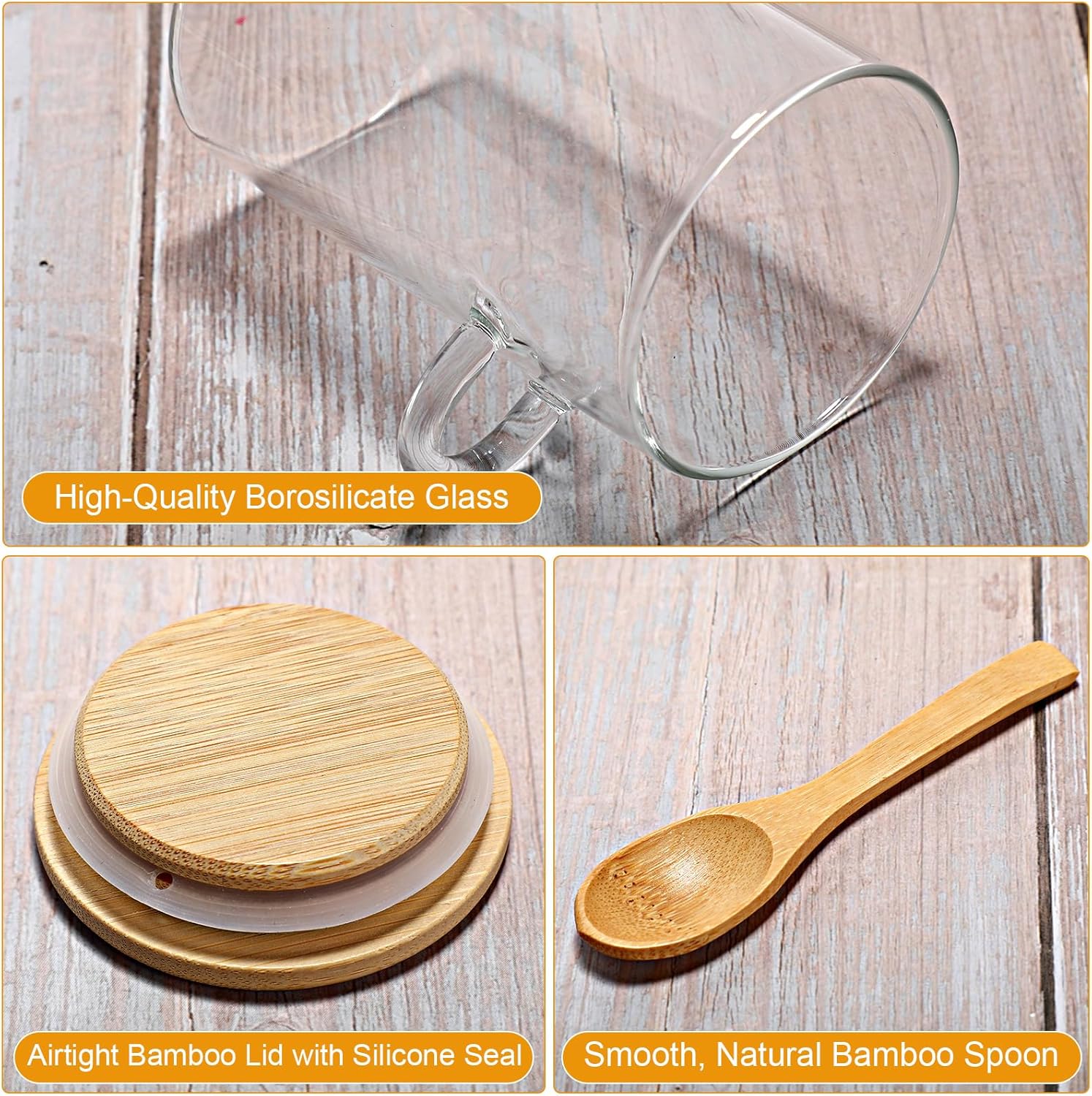 10 Pack Glass Jars with Bamboo - đánh giá và giá Food Storage Glass Container Set