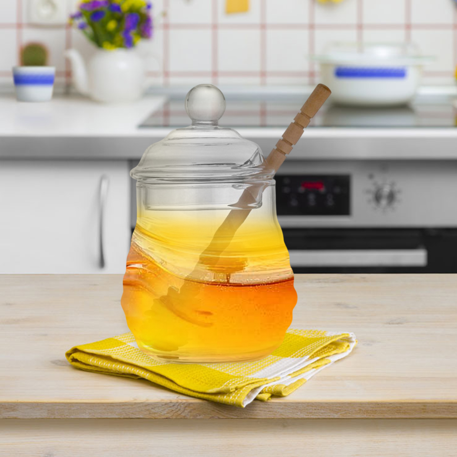 Glass Honey Pot Jar Kitchen To - đánh giá và giá Food Storage Glass Container Set