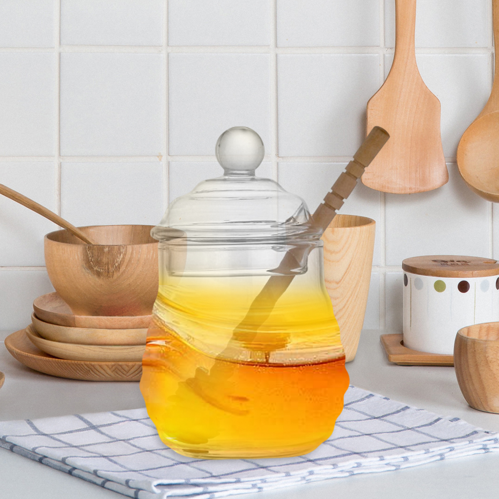 Glass Honey Pot Jar Kitchen To - đánh giá và giá Food Storage Glass Container Set