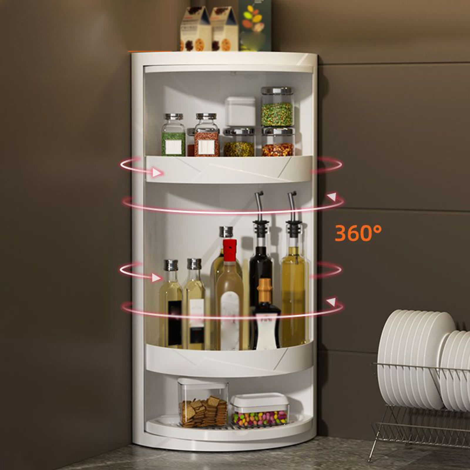 3 Layer Rotating Triangle Shel - đánh giá và giá Food Storage Locker