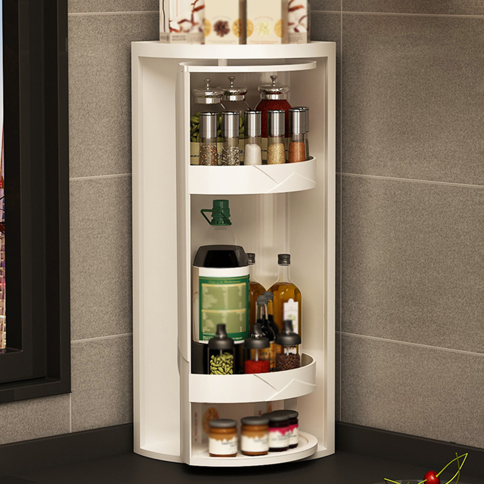 3 Layer Rotating Triangle Shel - đánh giá và giá Food Storage Locker