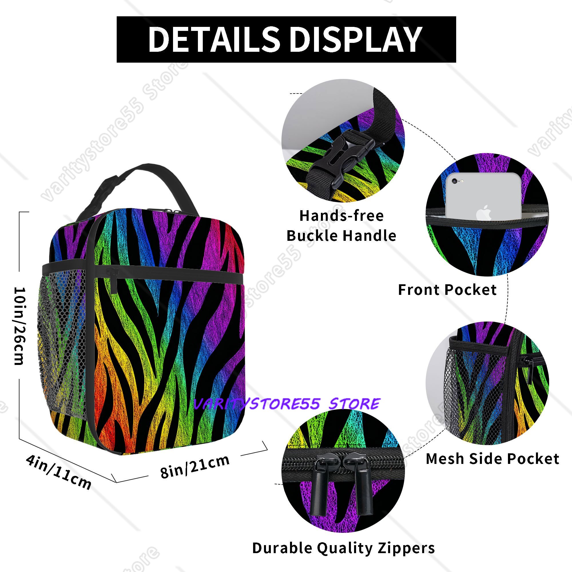 Rainbow Zebra Stripe Pattern L - đánh giá và giá Zebra Food Storage