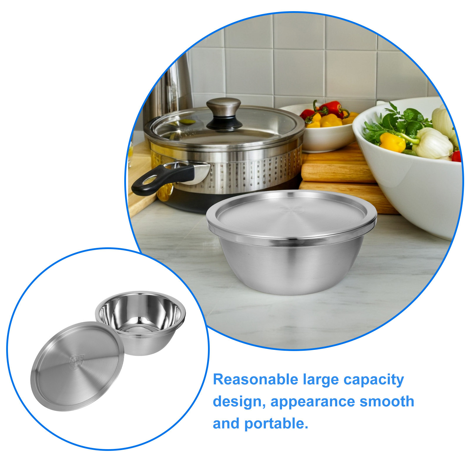 1Set Stainless Steel Mixing Bo - đánh giá và giá Food Storage Stainless Steel