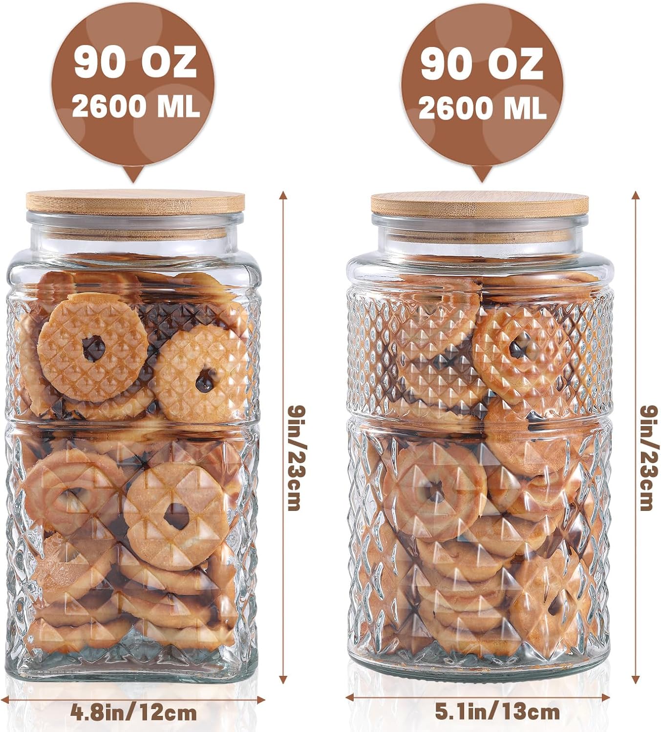 0.7Gallon/2600ml Glass Cookie  - đánh giá và giá Food Storage Glass Container Set