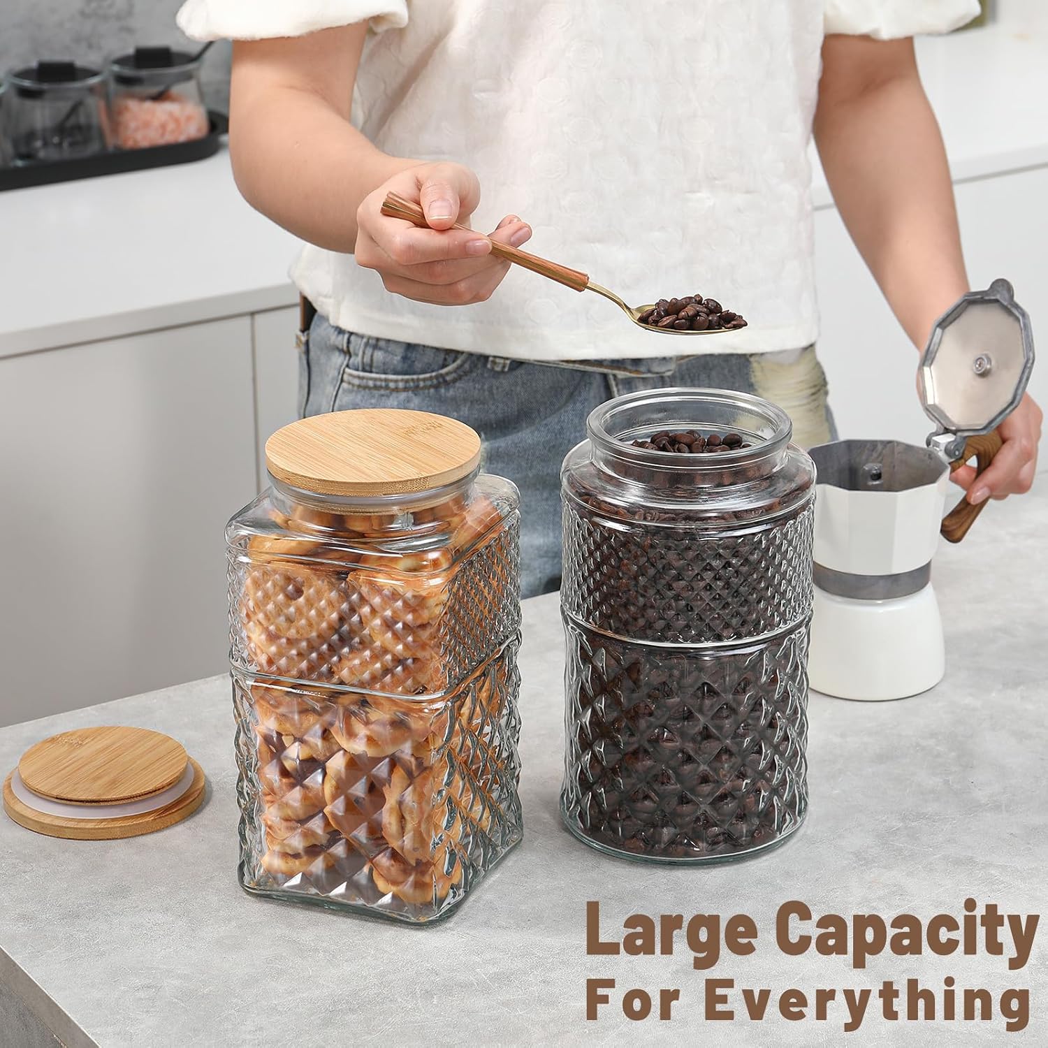 0.7Gallon/2600ml Glass Cookie  - đánh giá và giá Food Storage Glass Container Set
