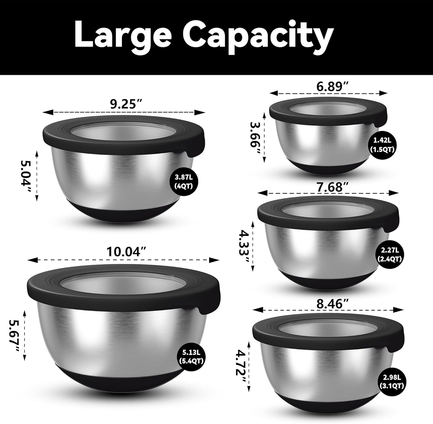 Stainless Steel Mixing Bowls w - đánh giá và giá Food Storage Stainless Steel