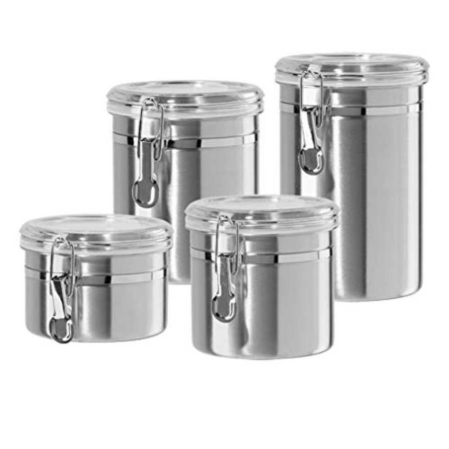 Set of 4 Stainless Steel Kitch - đánh giá và giá Food Storage Plastic