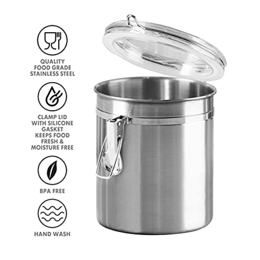 Set of 4 Stainless Steel Kitch - đánh giá và giá Food Storage Plastic