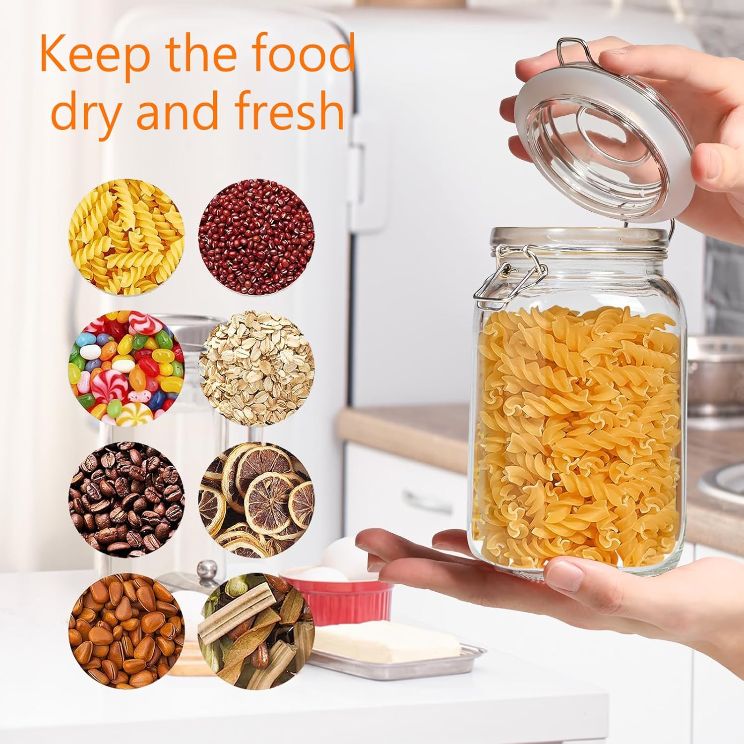 Clear Food Storage Jars 50oz S - đánh giá và giá Food Storage Organization