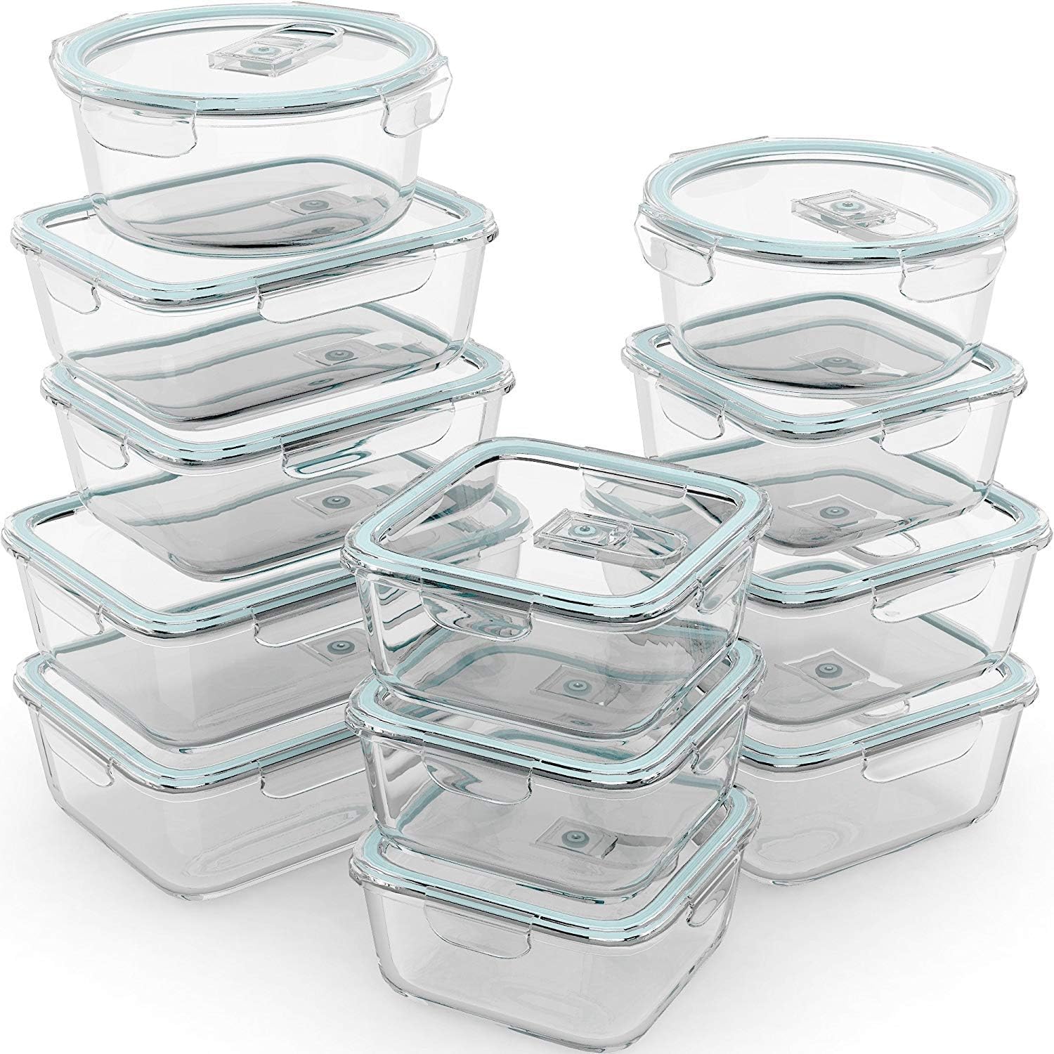 24 Pc Airtight Glass Food Stor - đánh giá và giá Food Storage Plastic