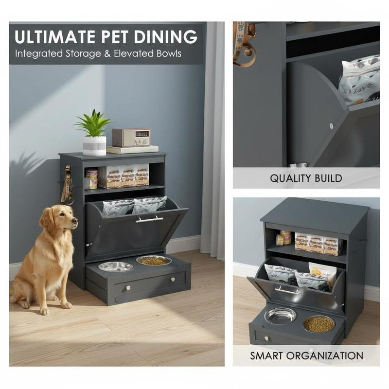 Pet Feeder Station Storage Cab - đánh giá và giá Food Storage Pet