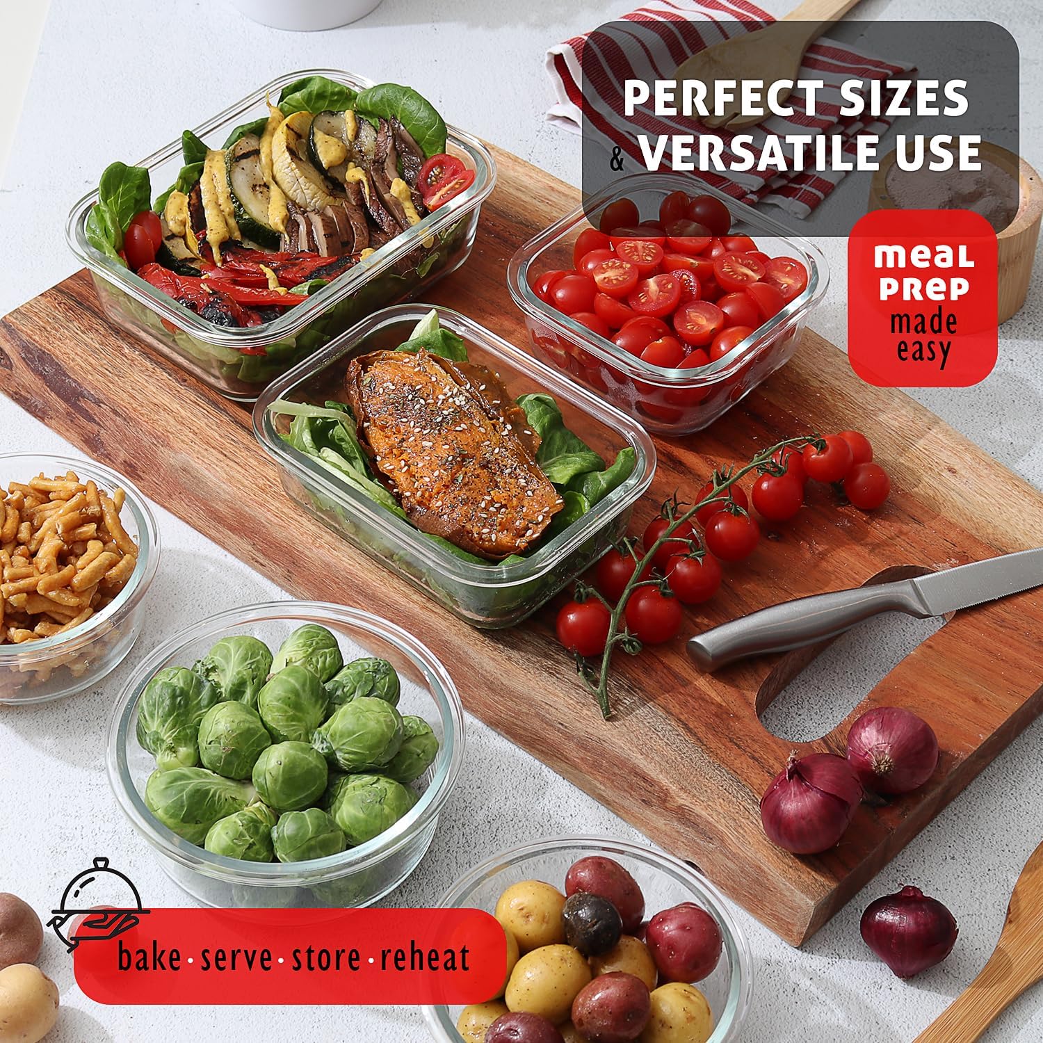 48-Piece Glass Food Storage Co - đánh giá và giá Food Storage Containers With Lids