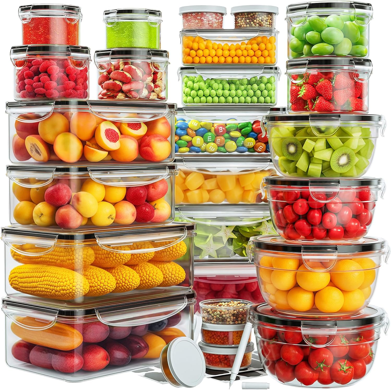 52 PCS Food Storage Containers - đánh giá và giá Food Storage Plastic