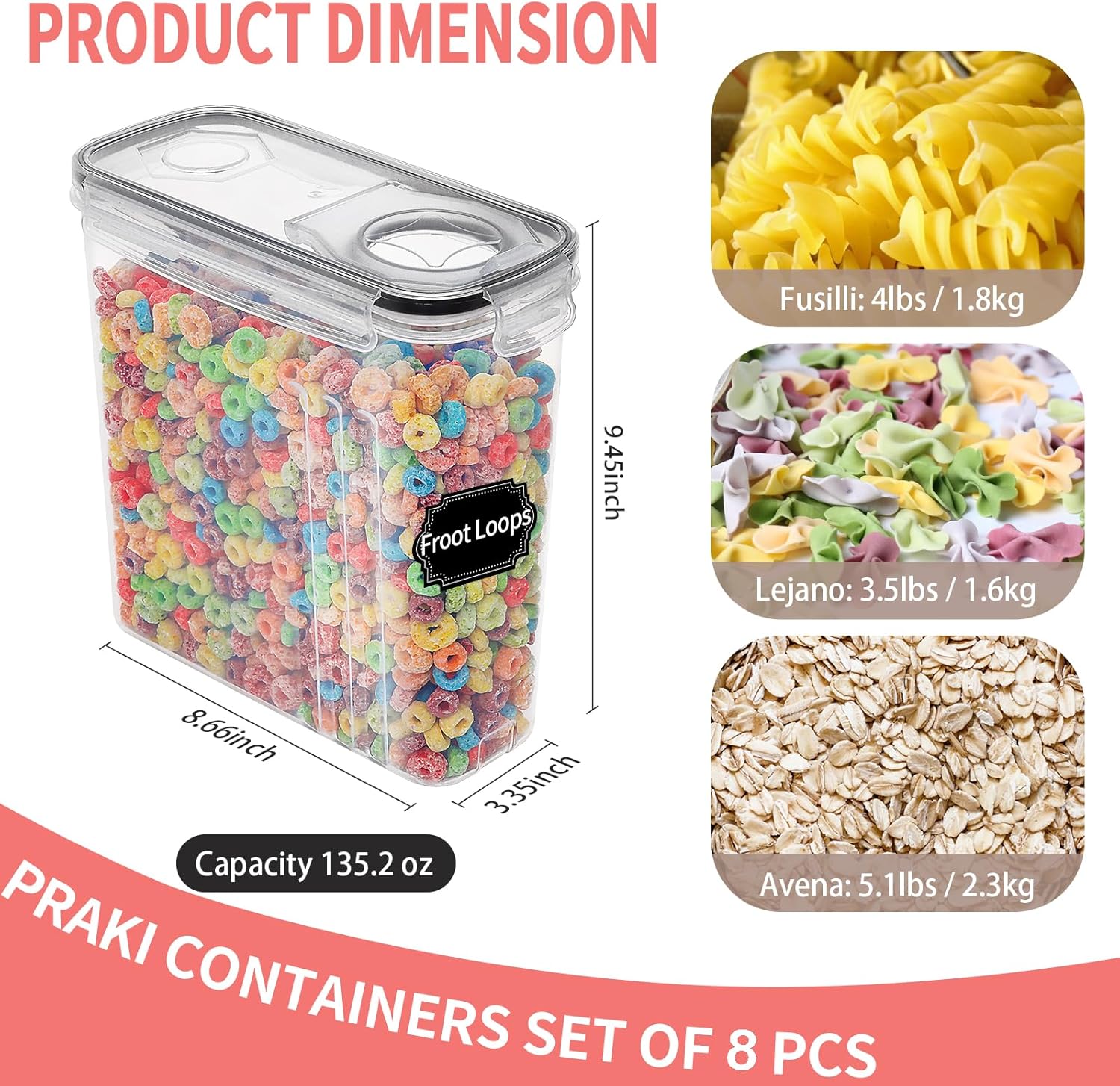 8-Piece Airtight Food Storage  - đánh giá và giá Food Storage Organization