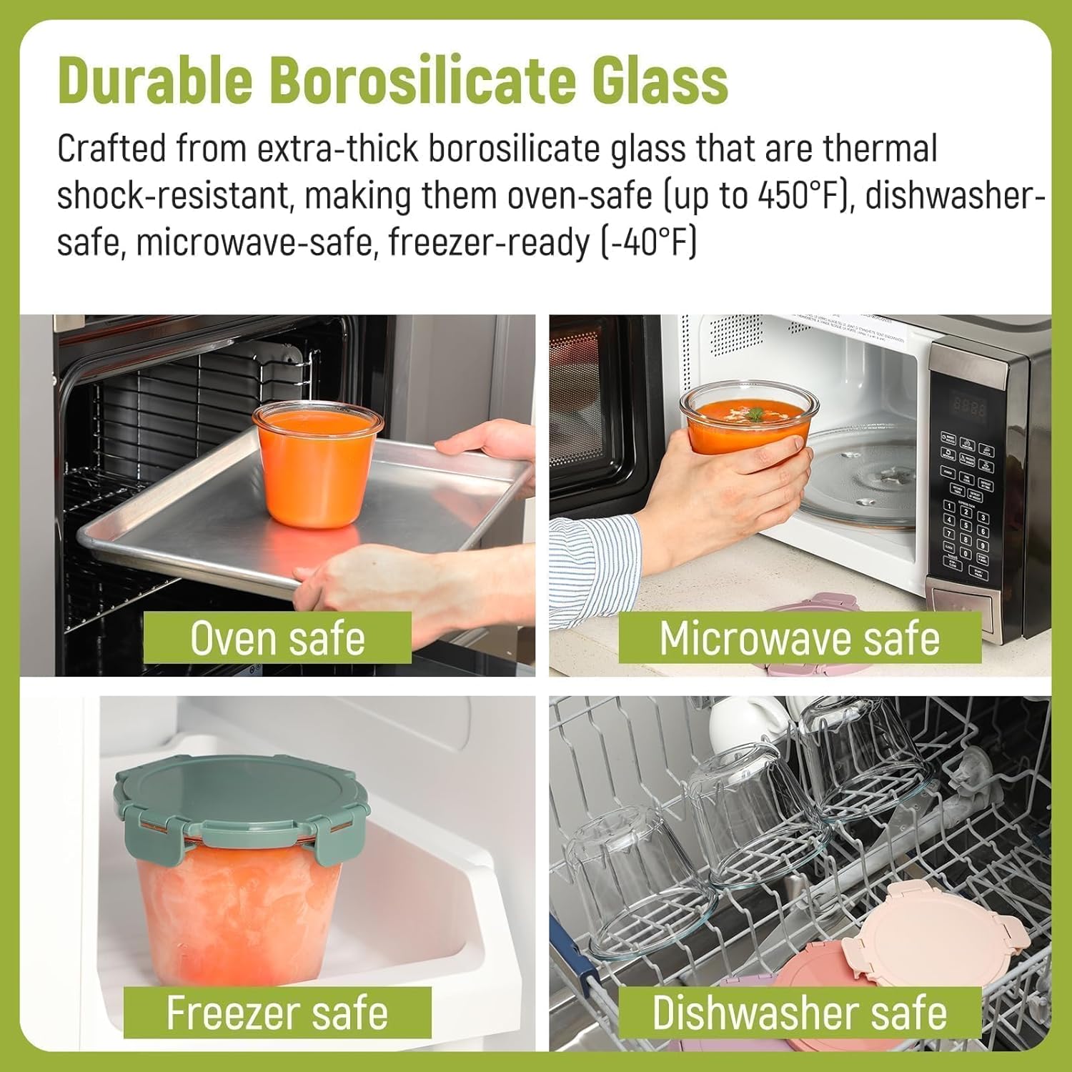 [UPGRADED LID] 6 Sets 3 Cup/24 - đánh giá và giá Food Storage Glass Container Set