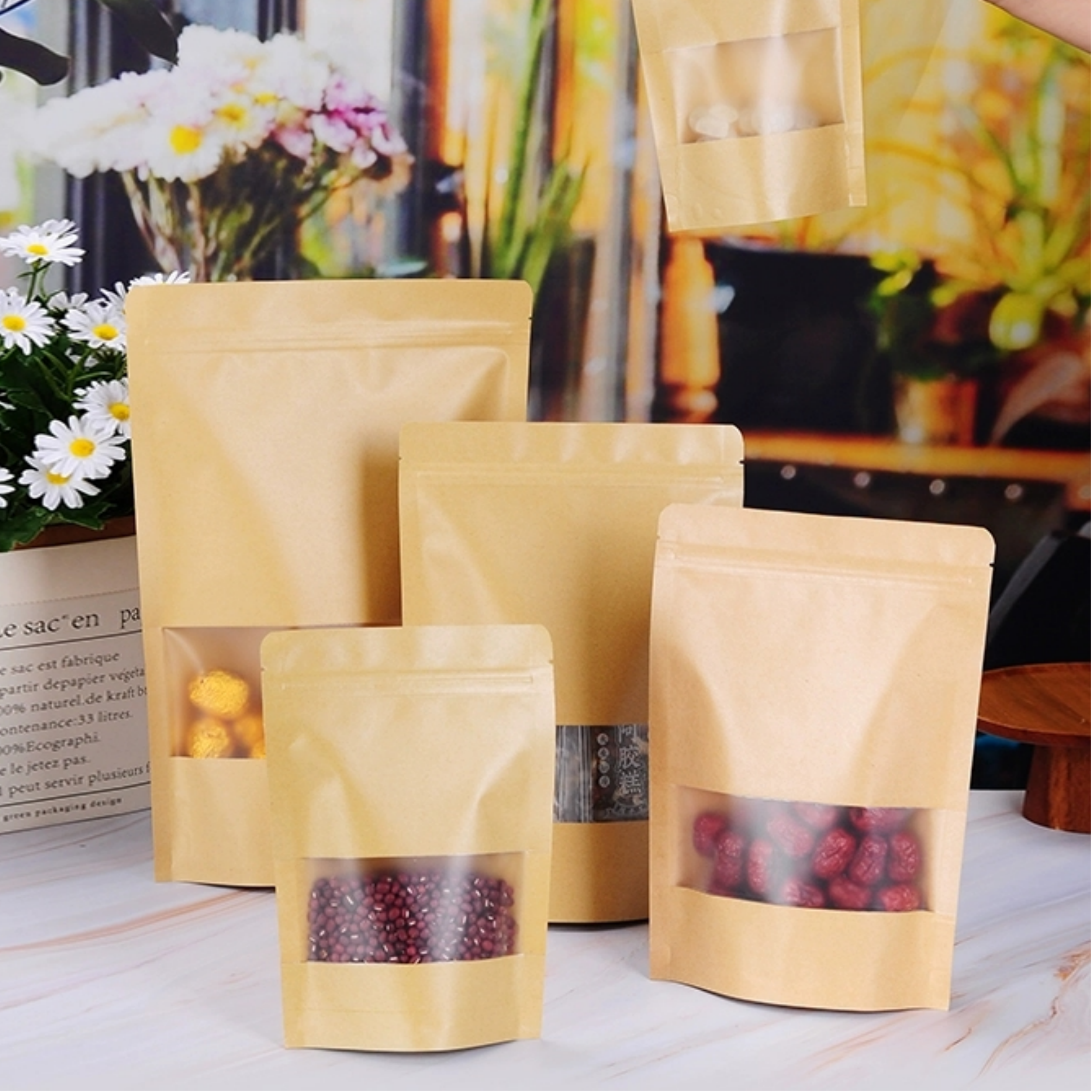 50pcs Kraft Paper Zip Lock Bag - đánh giá và giá Zebra Food Storage