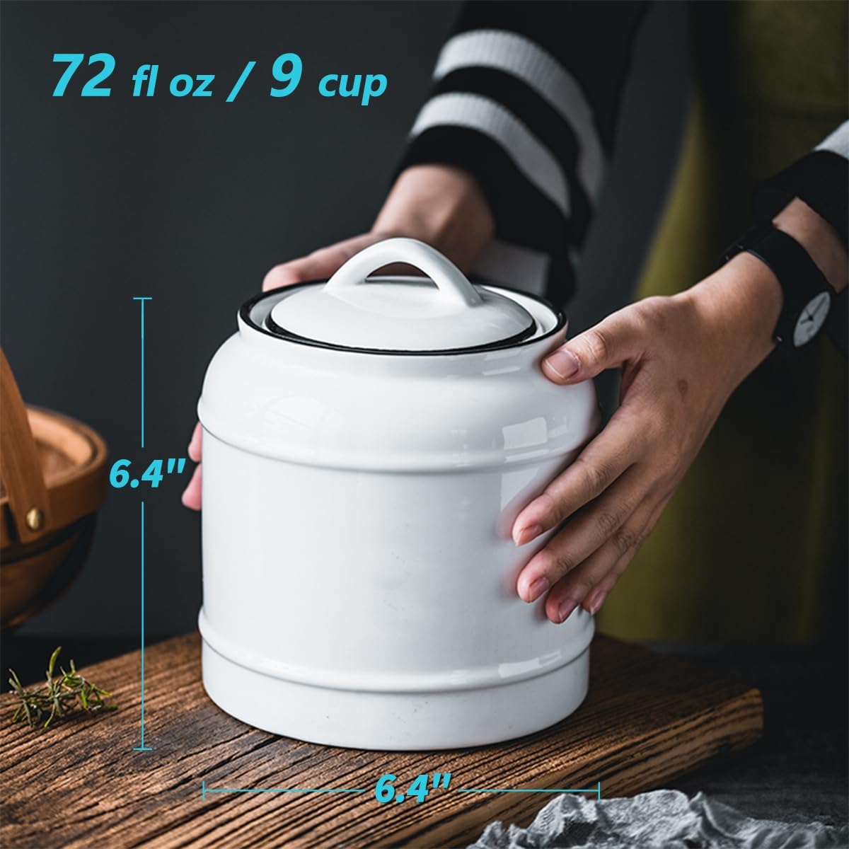 9cup/72oz Ceramic Jar for Dry  - đánh giá và giá Food Storage Plastic