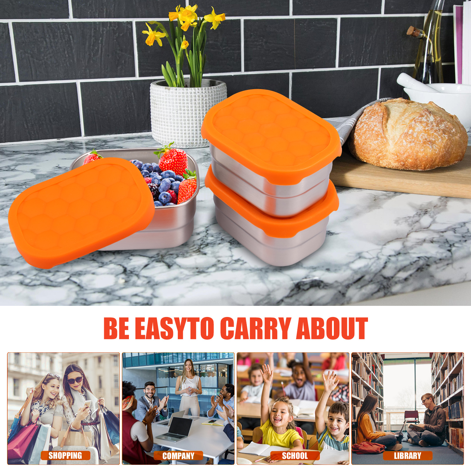 3Pcs Portable 304 Stainless St - đánh giá và giá Stainless Lunch Box